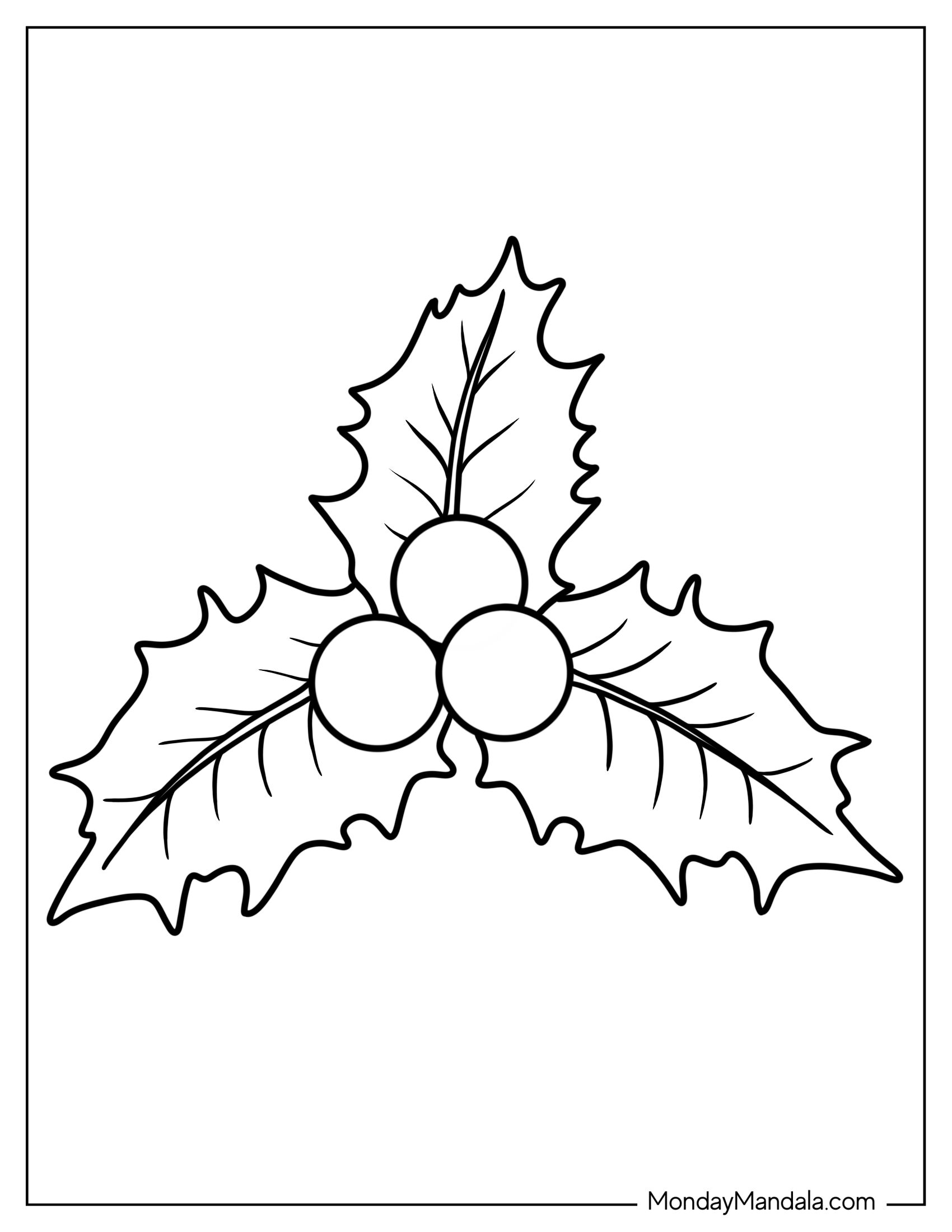 Mistletoe Leaf Coloring Sheet