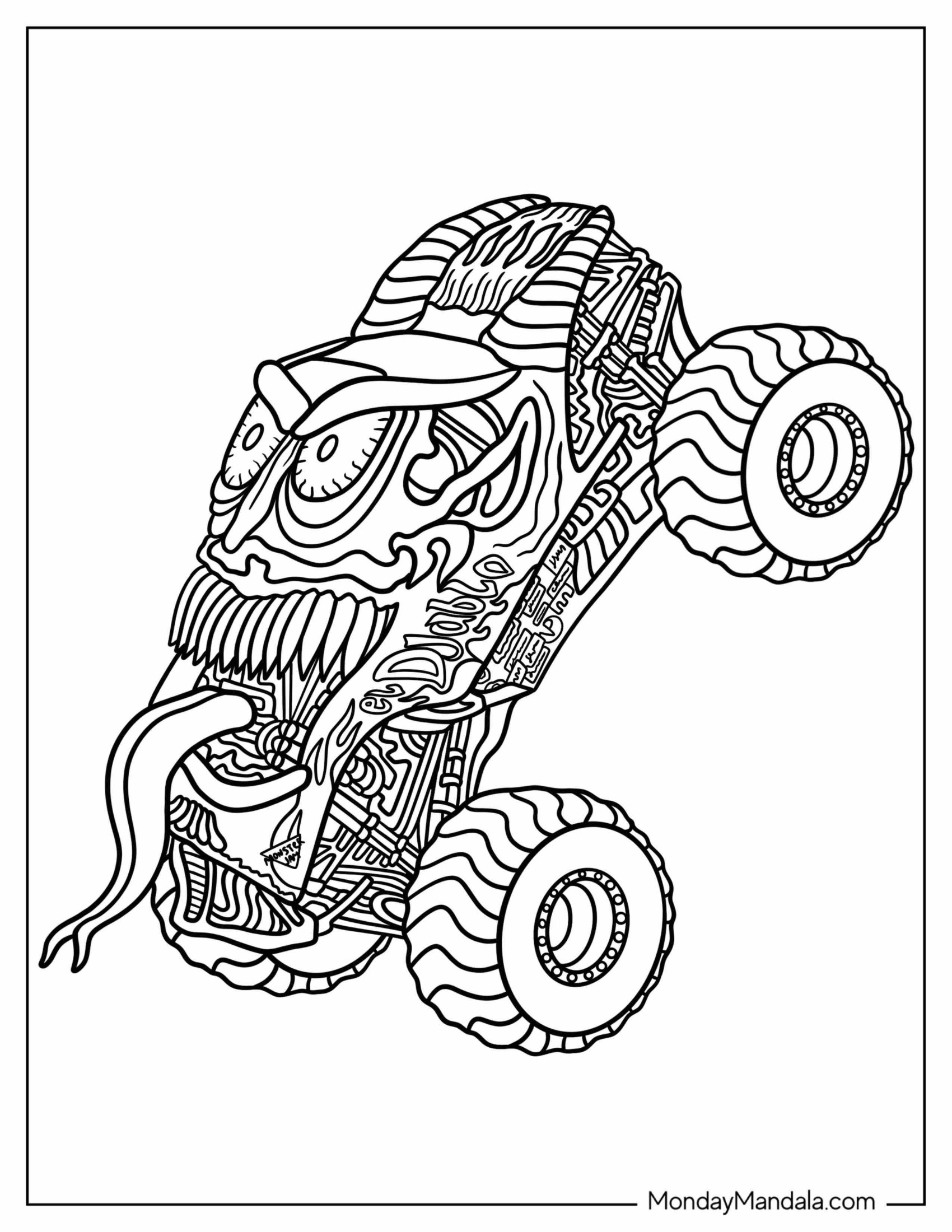 Monster Jam Coloring Page Of Simple El Diablo Truck