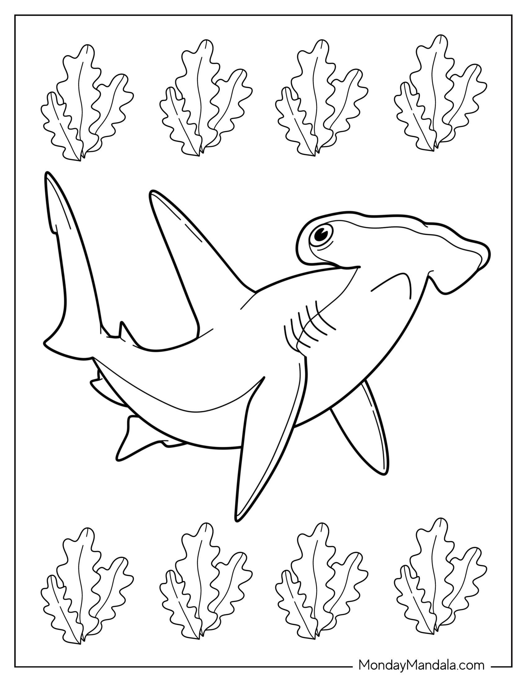 Mr. Hammerhead Shark Coloring Page For Kids