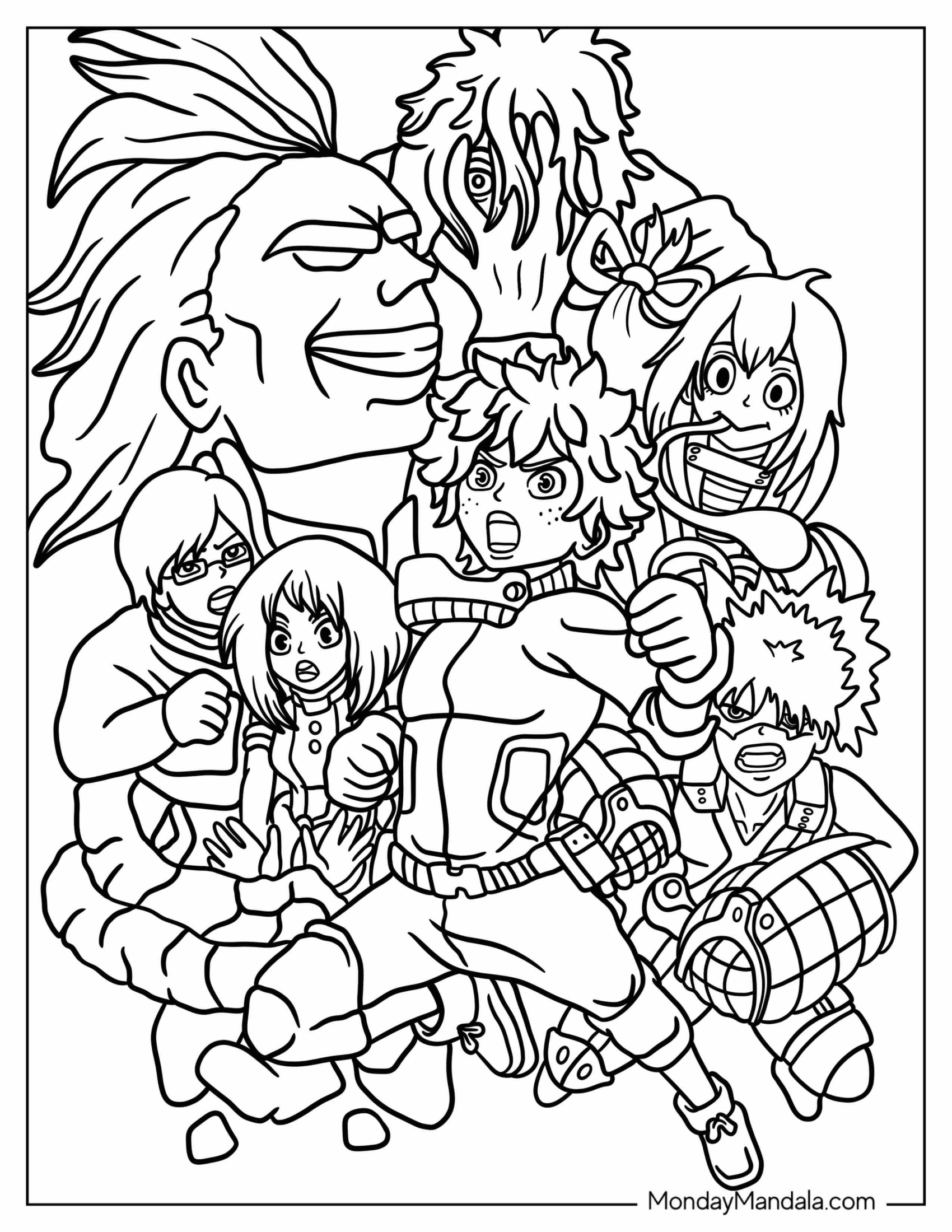 My Hero Academia Deku Coloring Page Poster