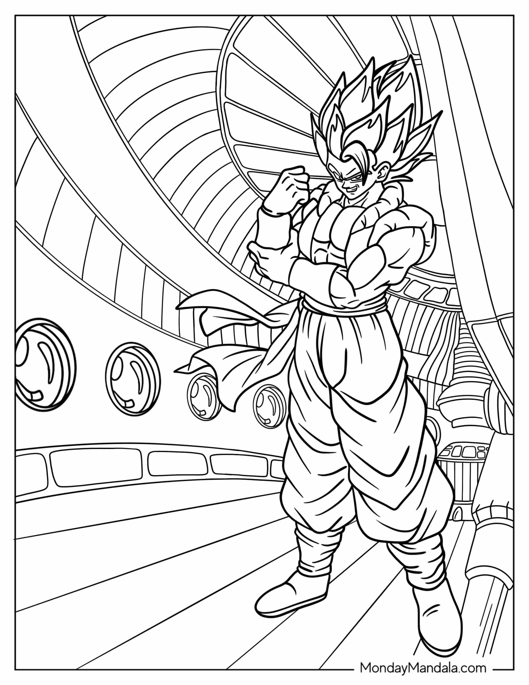 Normal Gogeta Coloring Page In Airship