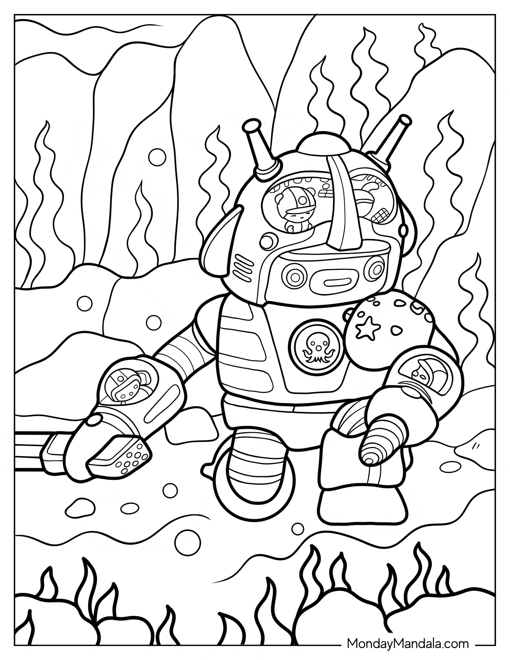 Octonauts Coloring Page Of Gup Z Giant Robot