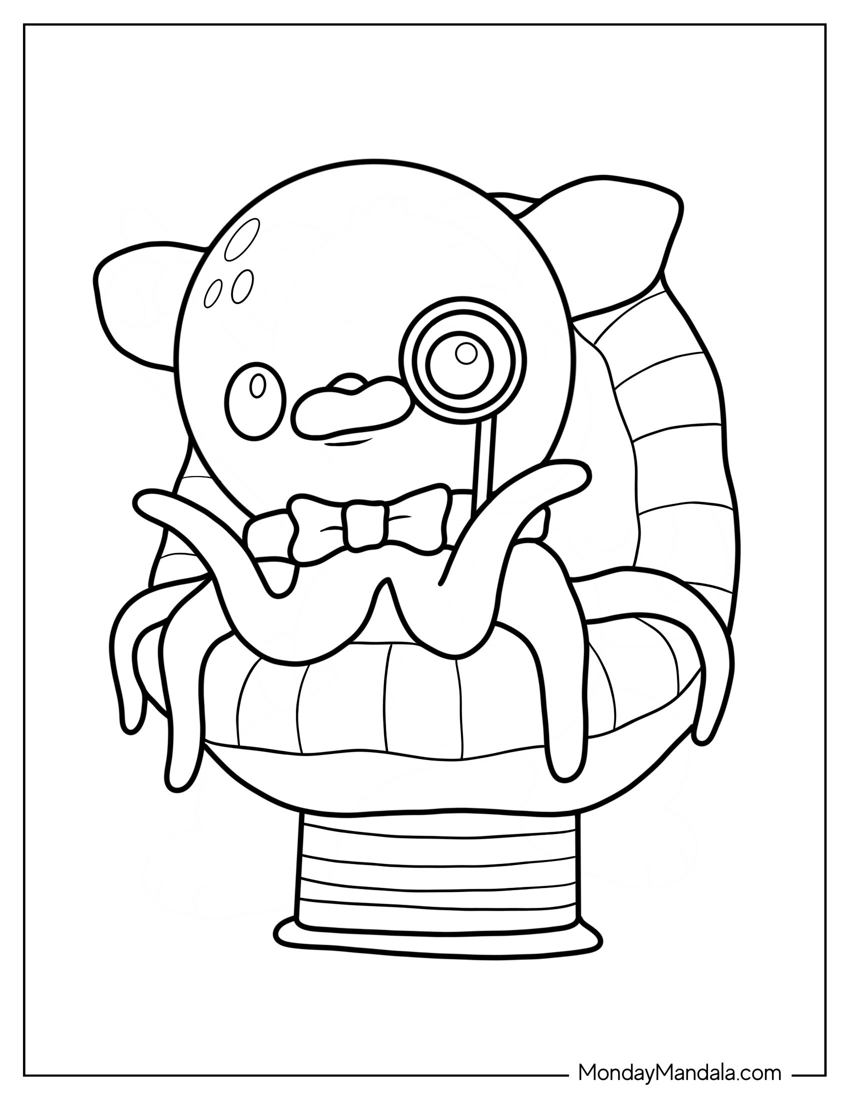 Octonauts Coloring Page Of Professor Inkling Octopus On Chair