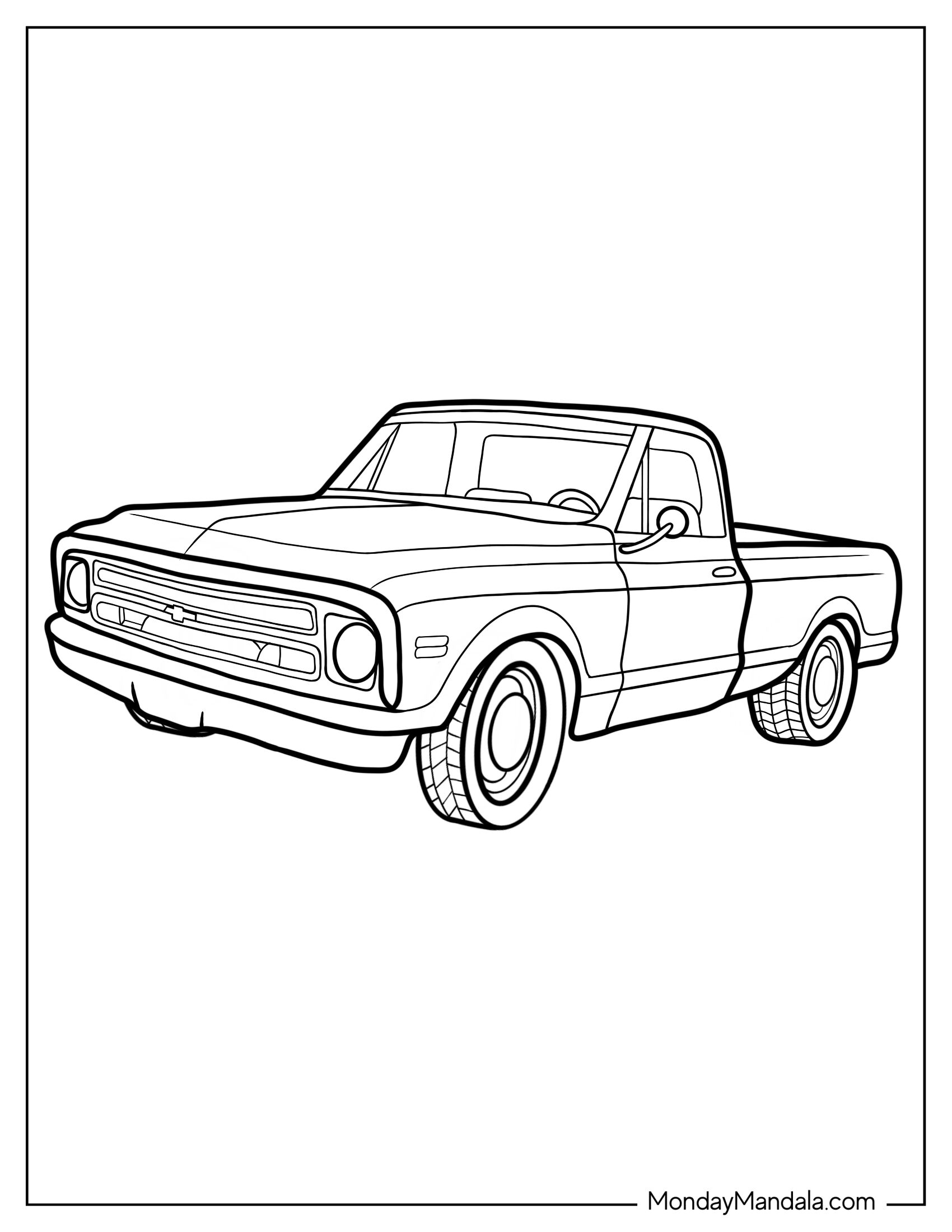 Old Chevrolet Truck To Color