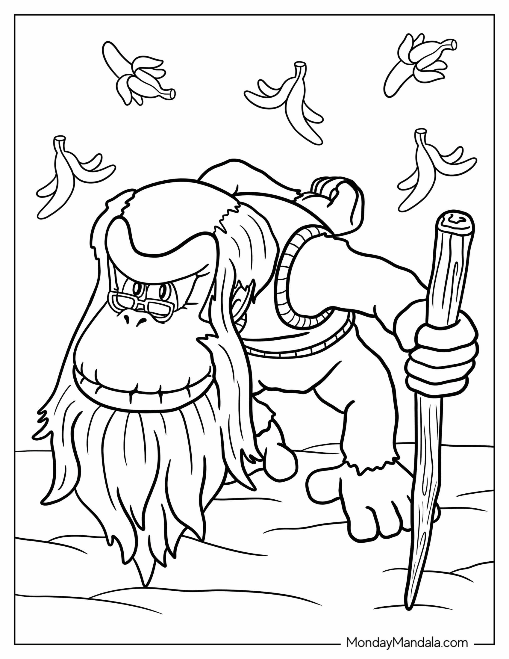 Old Man Kong Coloring Page