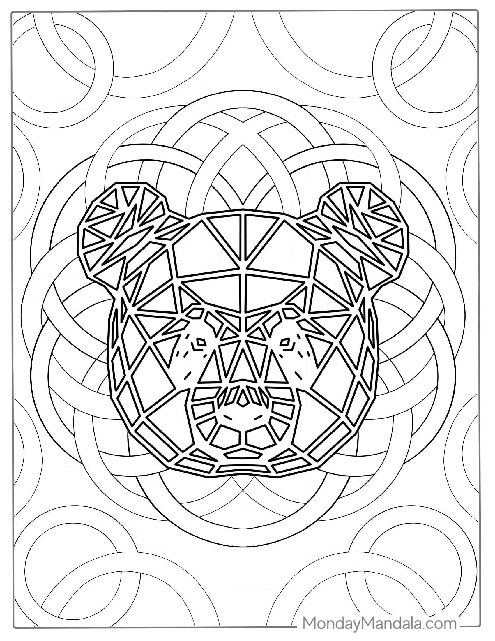 Panda Mandala Coloring Page For Adults