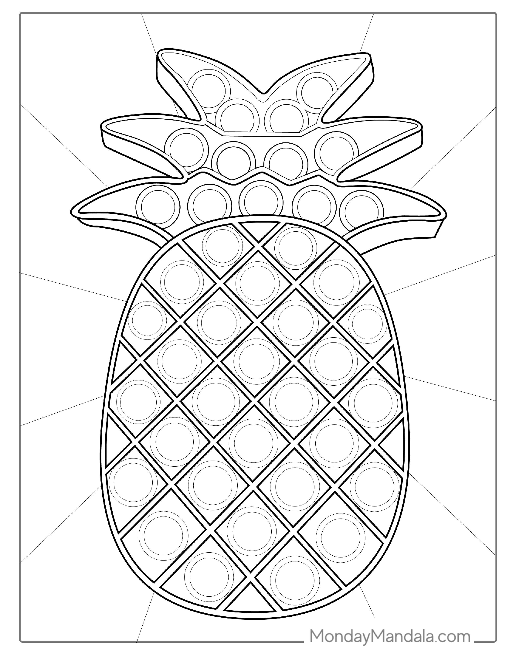 Pineapple Pop It To Color For Kids