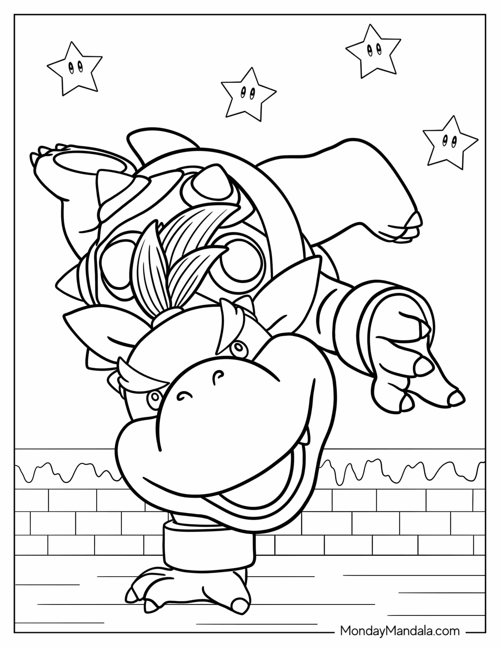 Playful Baby Bowser To Color