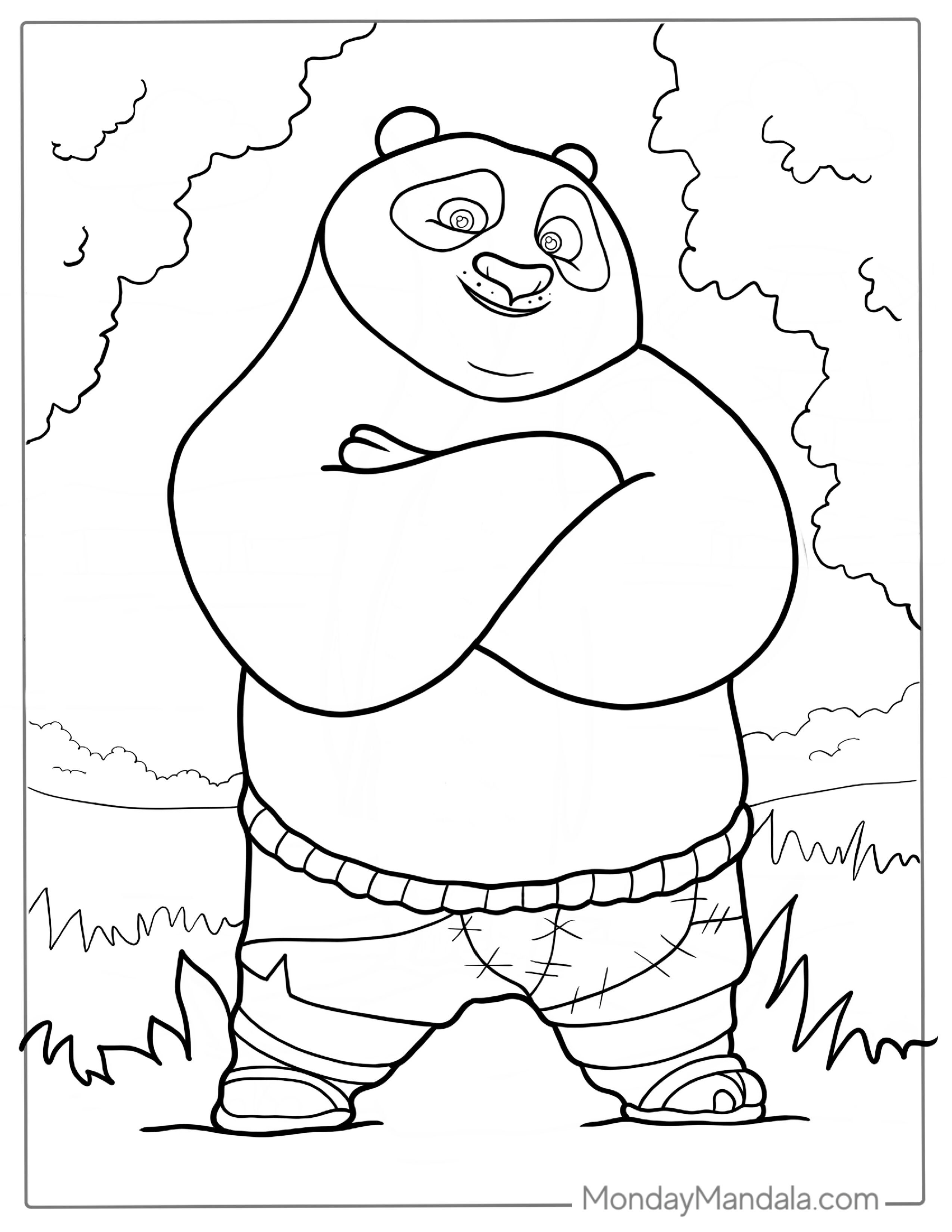 Po The Panda Coloring Page Foe Kids