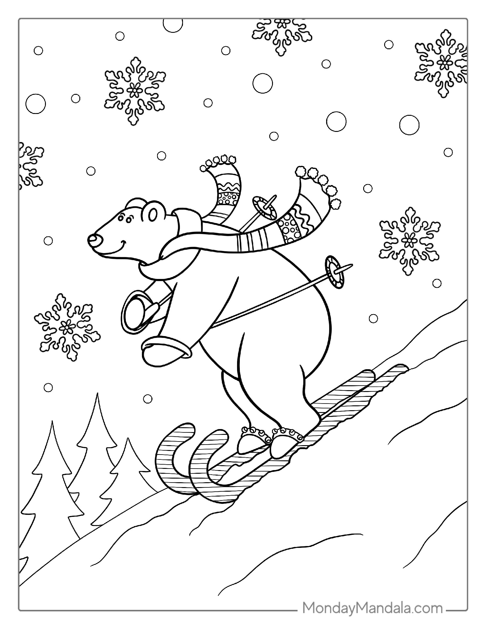 Polar Beer Riding Candy Cane Skis