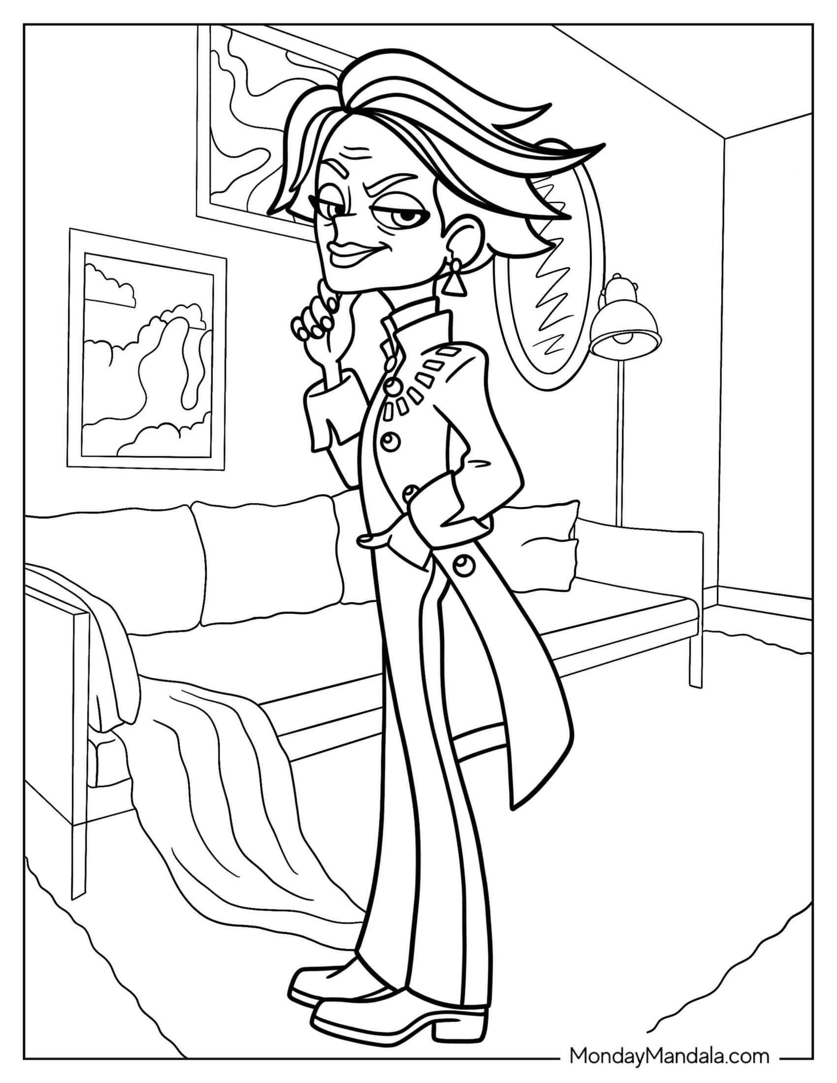 Polly Pocket Coloring Page Of Griselle Grande In The Living Room