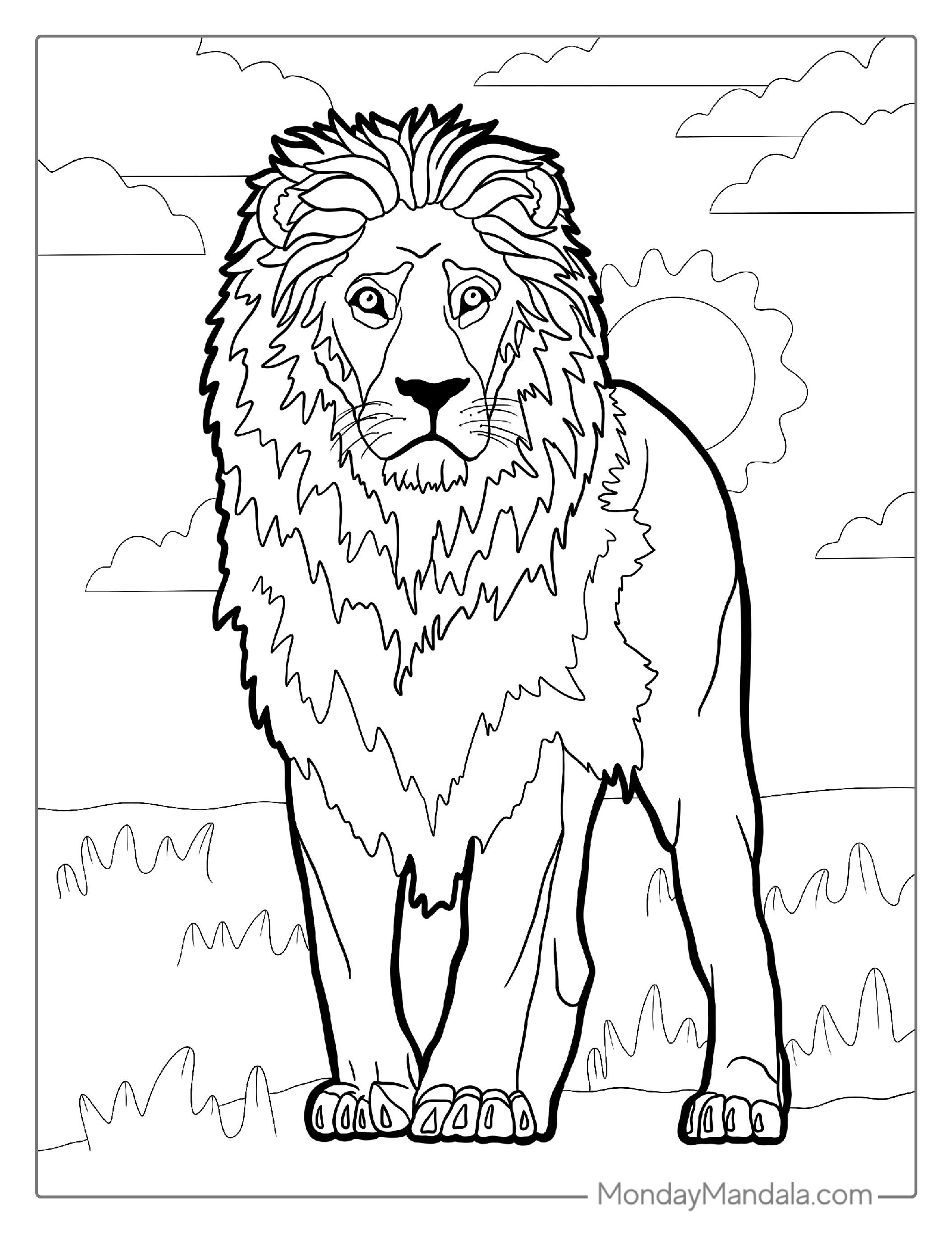 Pride Lion Male Coloring Sheet