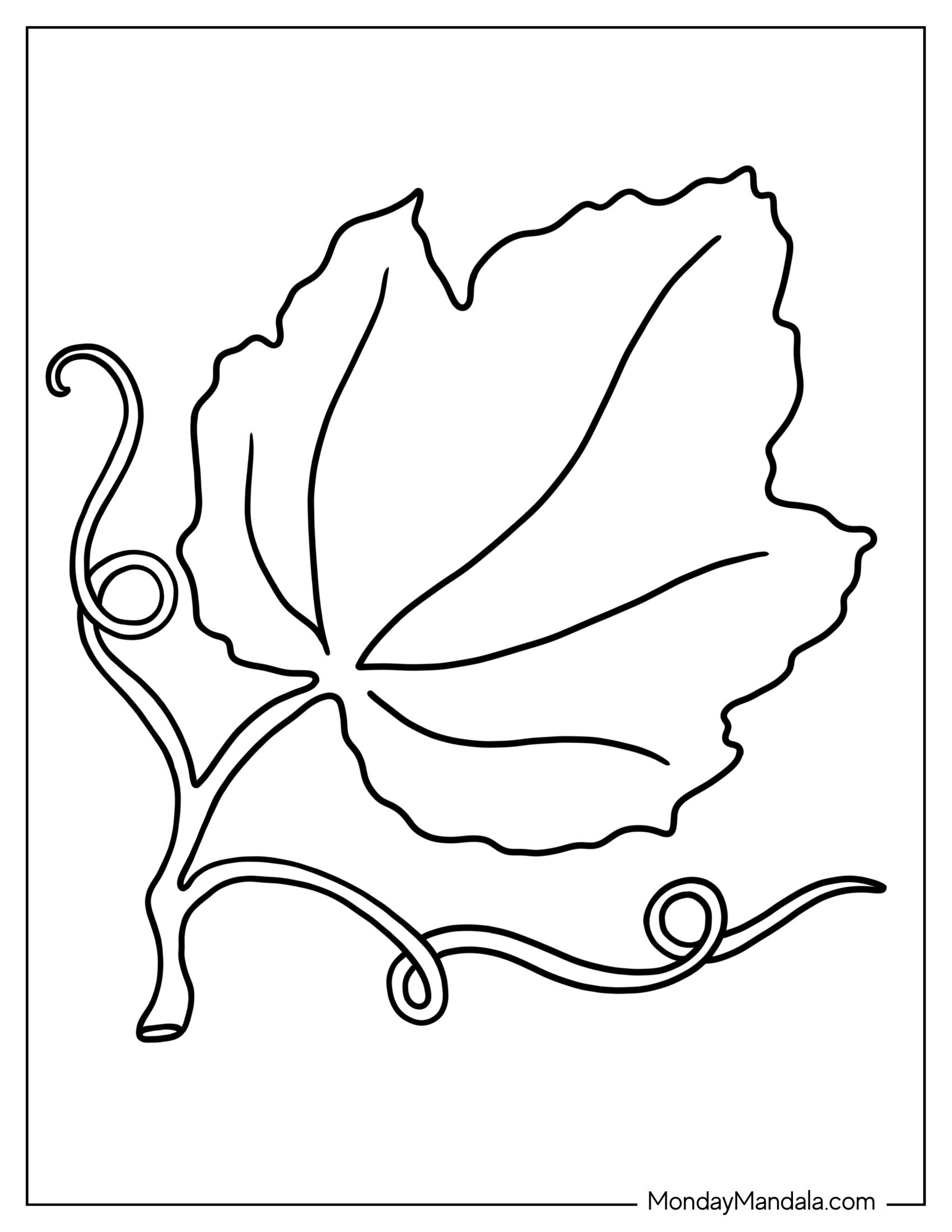 Pumpkin Leaf Coloring Sheet