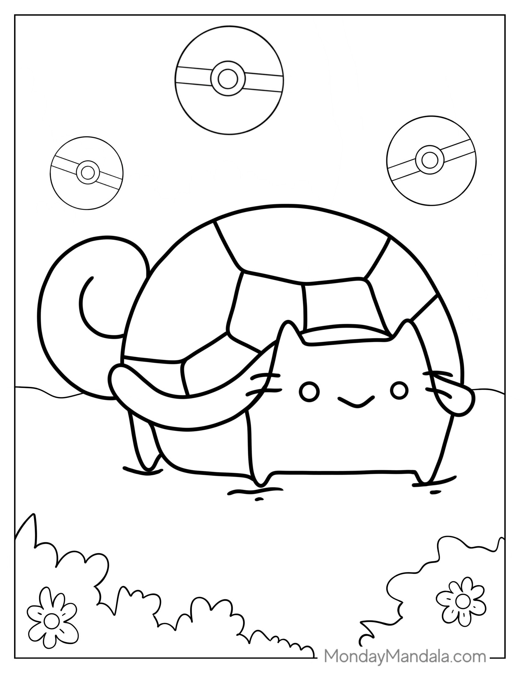 Pusheen Squirtle Pokemon To Color