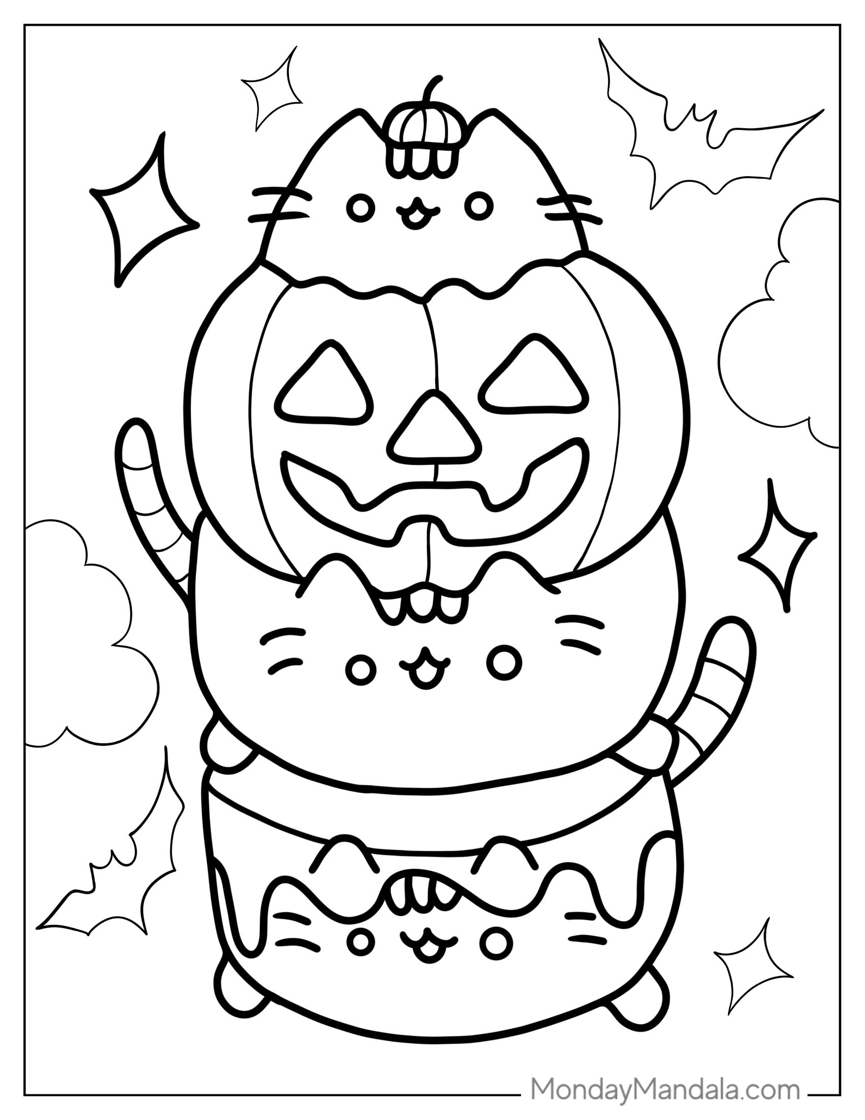 Pusheen With Jack O Lantern During Halloween