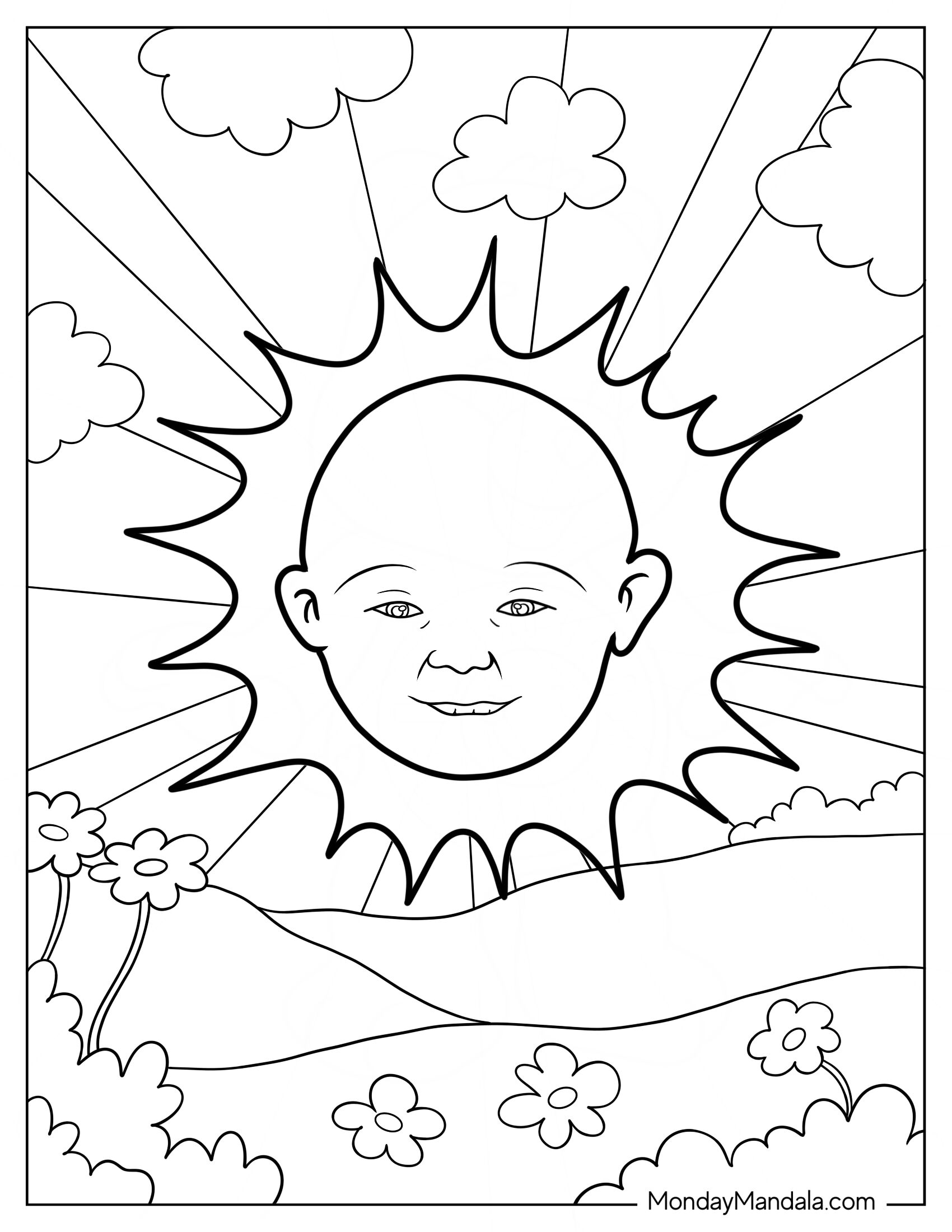 Realistic Teletubbies Coloring Page Of Sun Baby