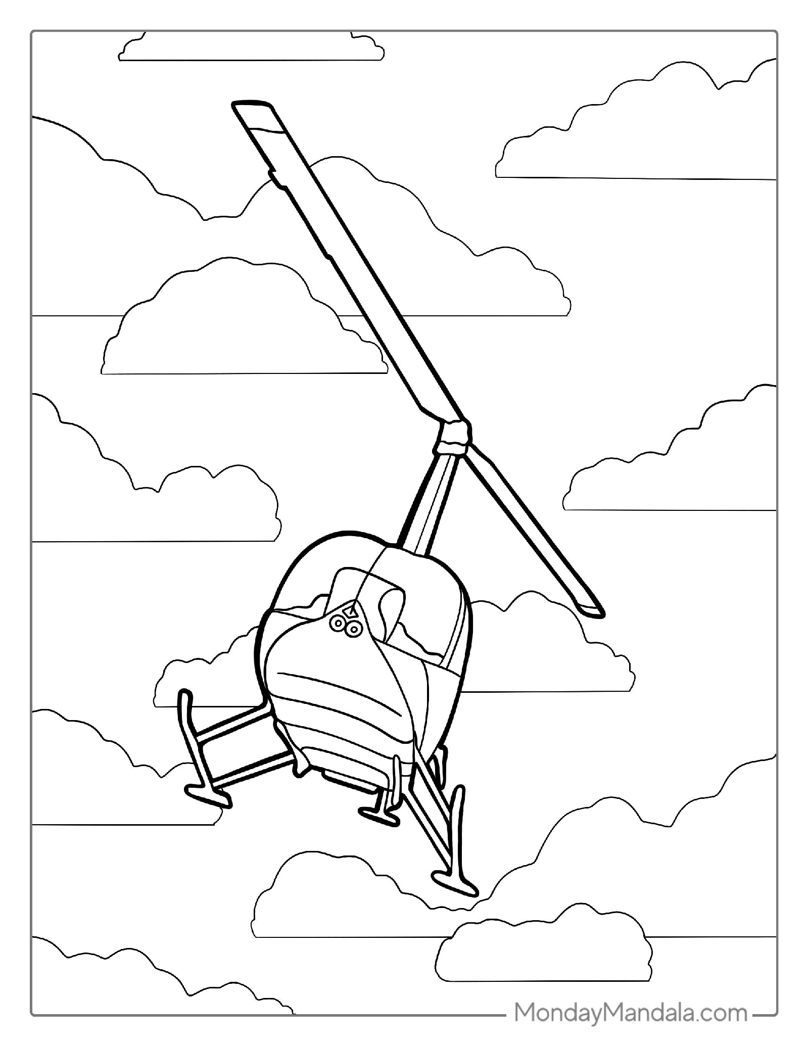 Robinson R22 Helicopter To Color