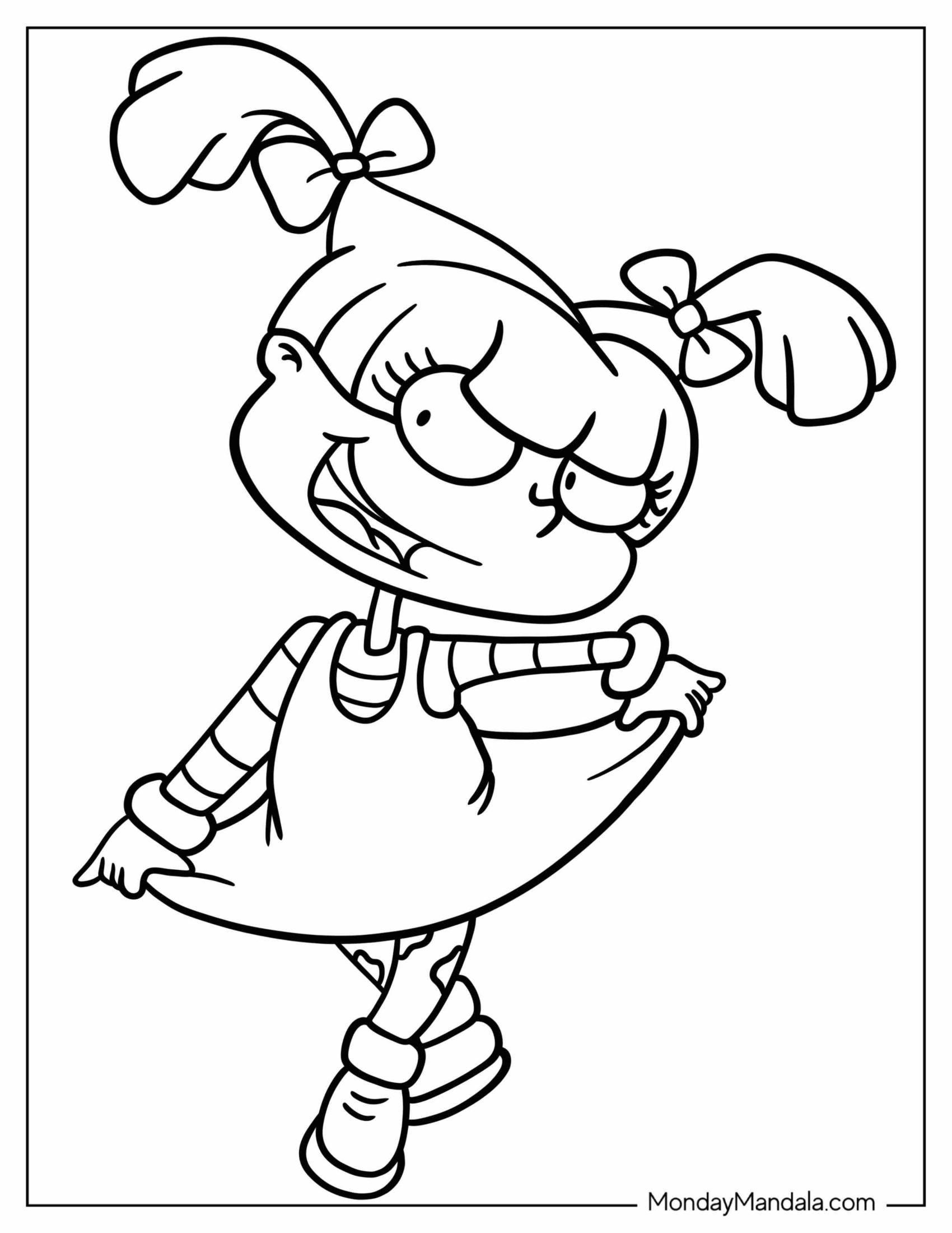 Rugrats Coloring Page Of Easy Outline Of Angelica Pickles