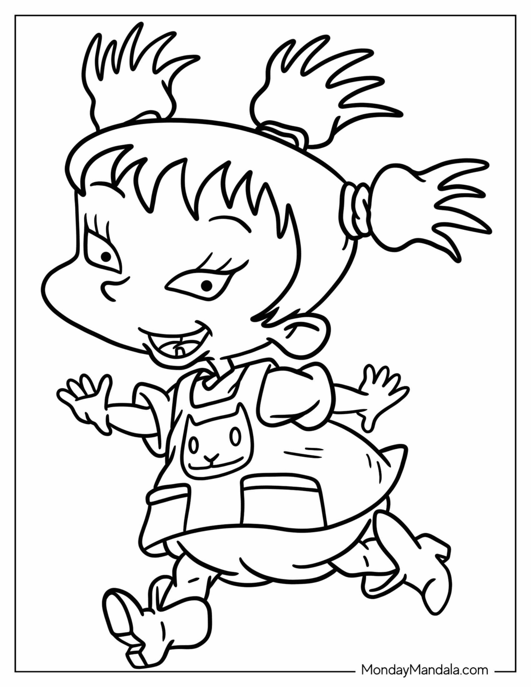 Rugrats Coloring Page Of Kawaii Kimi Finster Running For Preschoolers