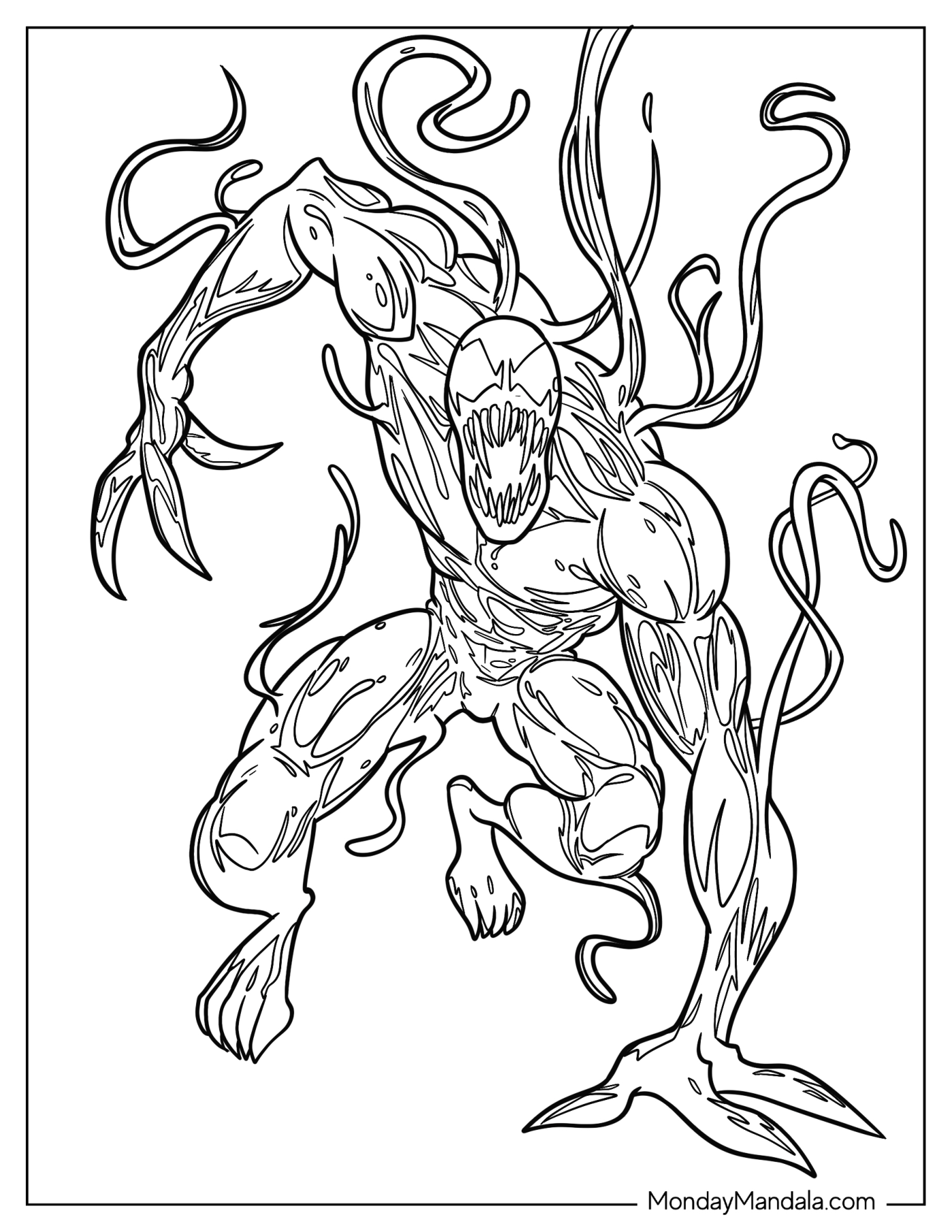 Scary Carnage Coloring Page Outline