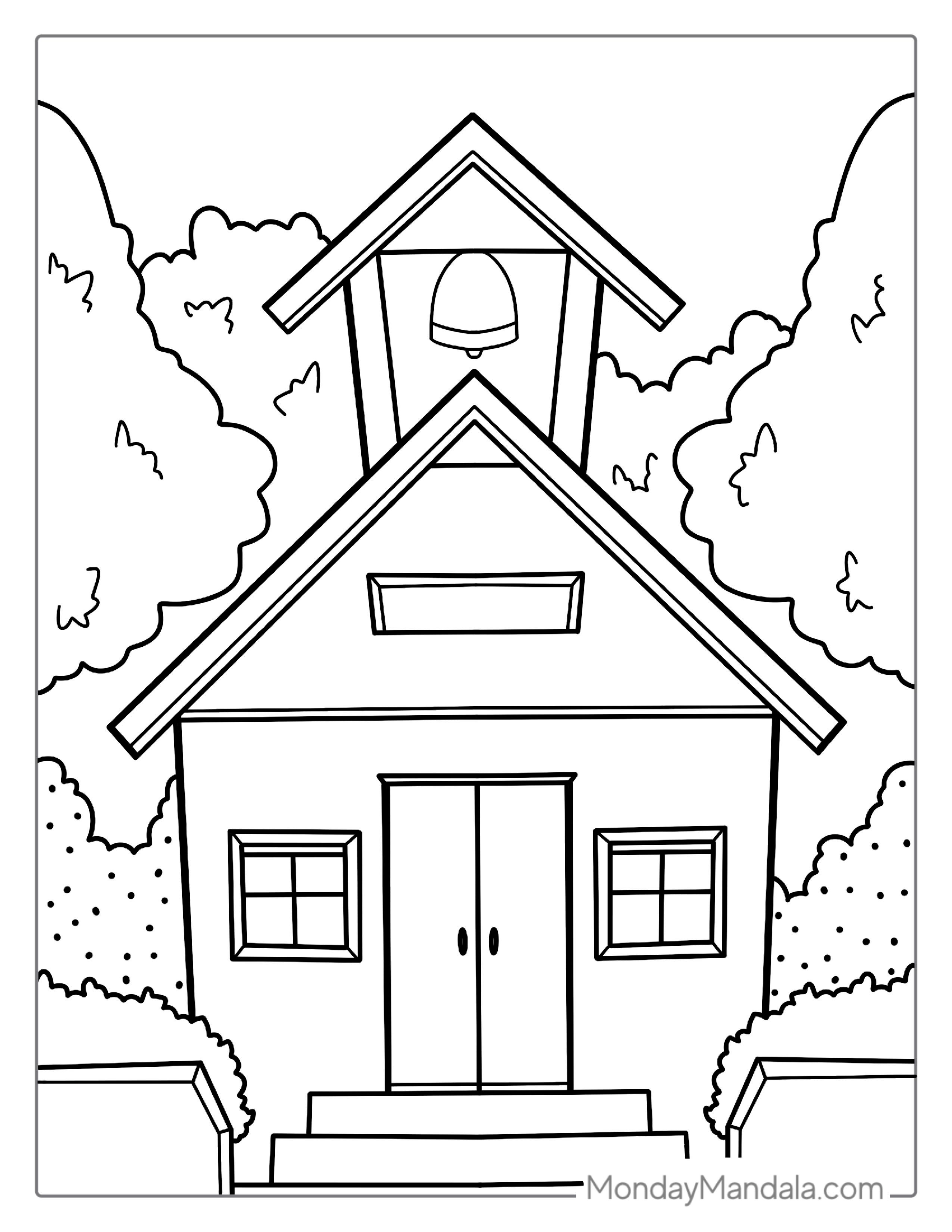 School House Coloring Page