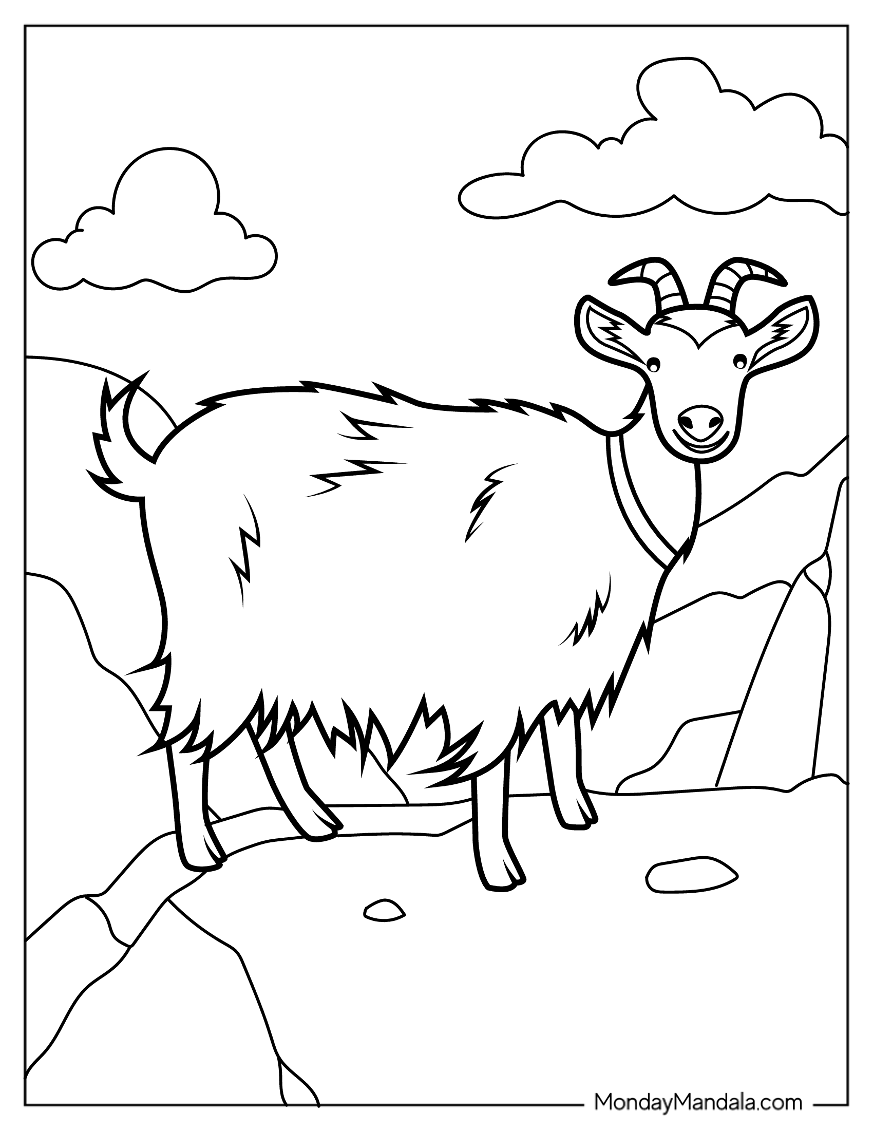 Shagging Looking Goat To Color