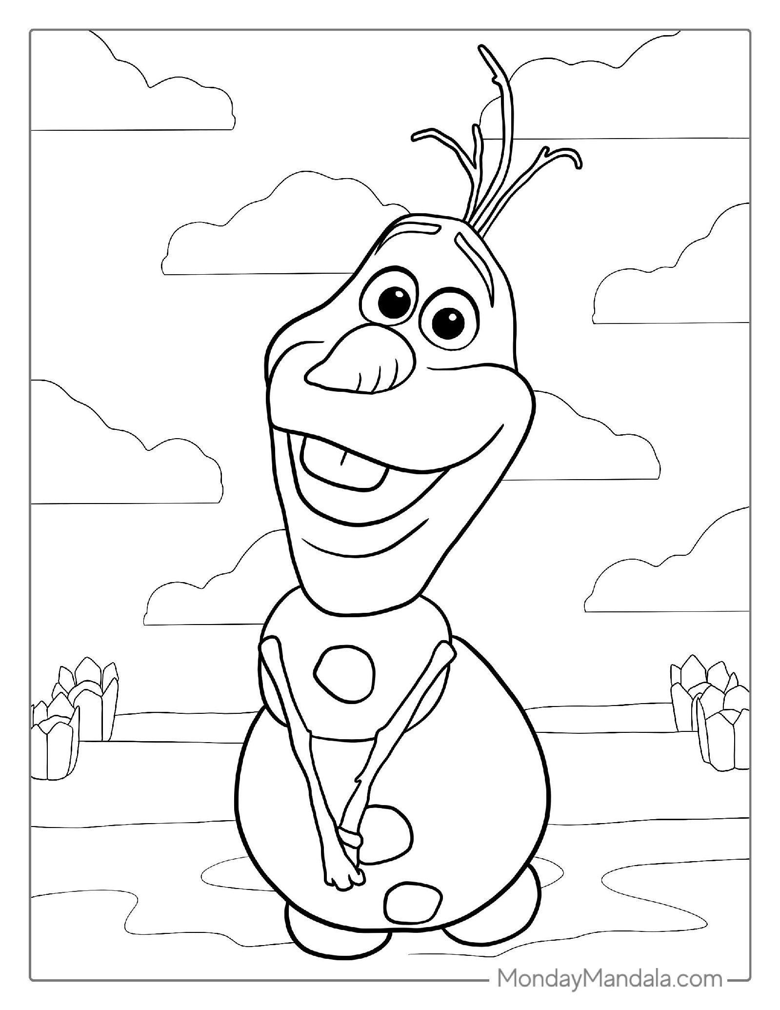 Simple Coloring Page Of Olaf