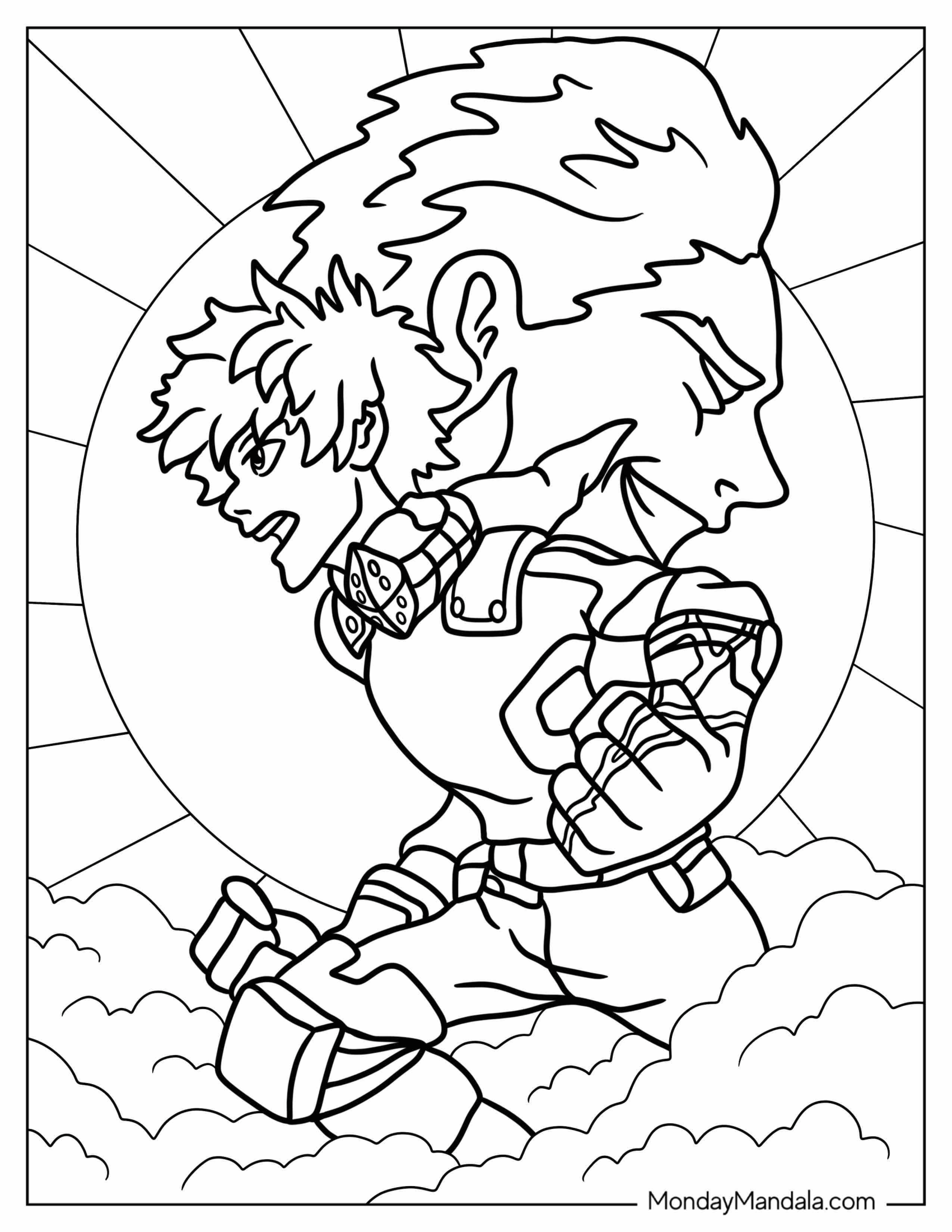 Simple Deku Coloring Page One For All