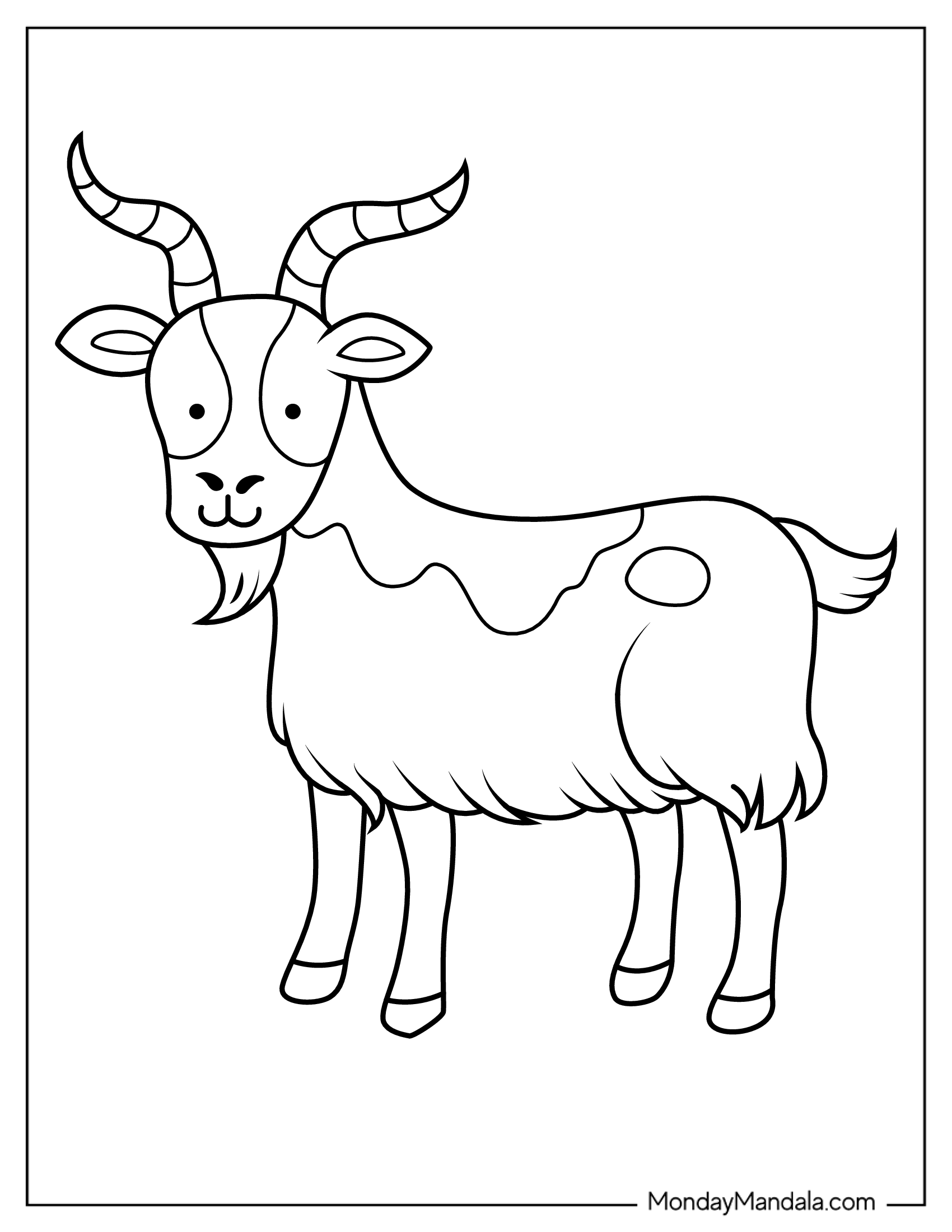 Simple Goat Coloring Sheet