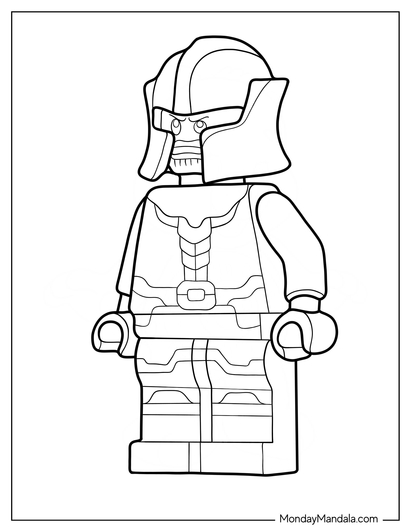 Simple Lego Thanos Coloring Page For Preschoolers