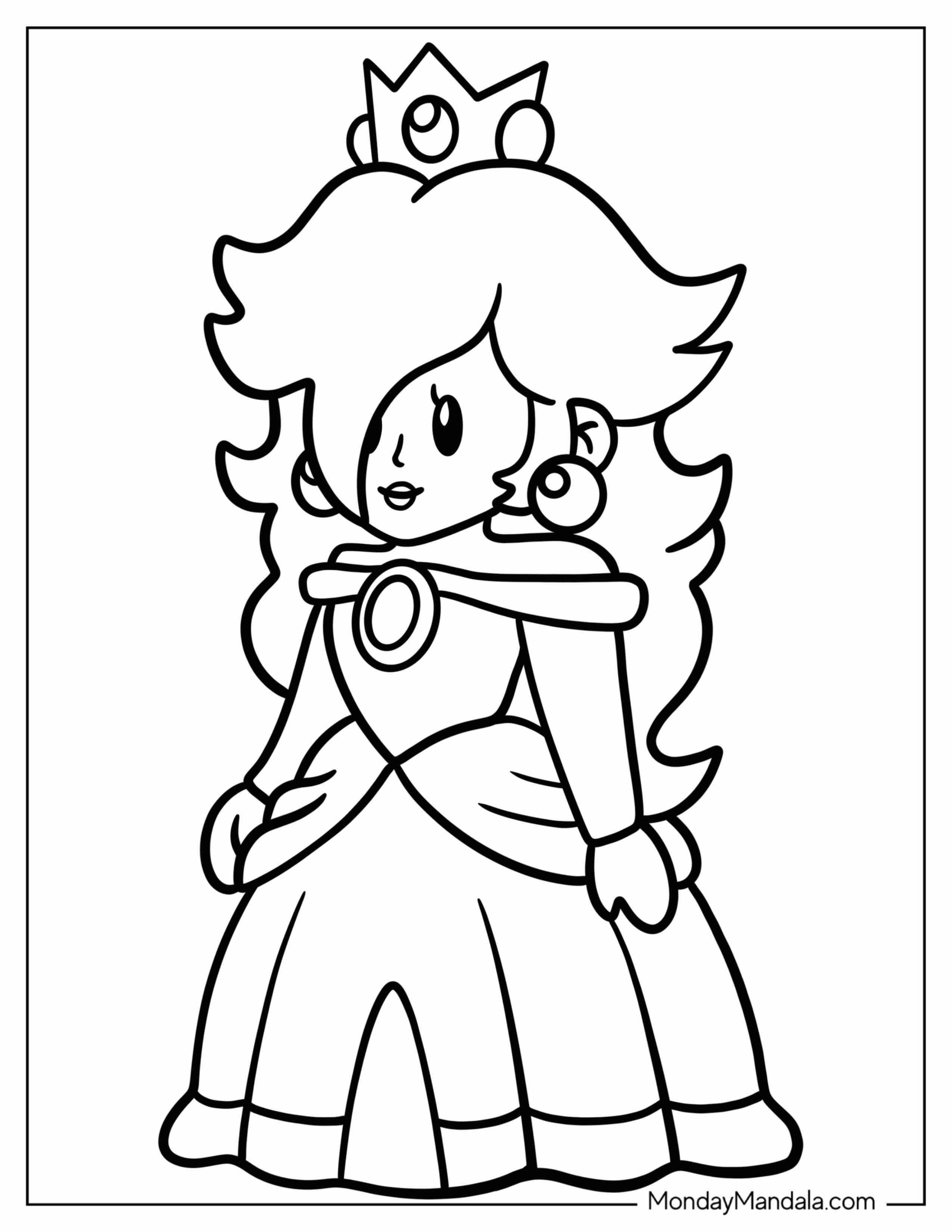 Simple Rosalina Coloring Page For Preschoolers