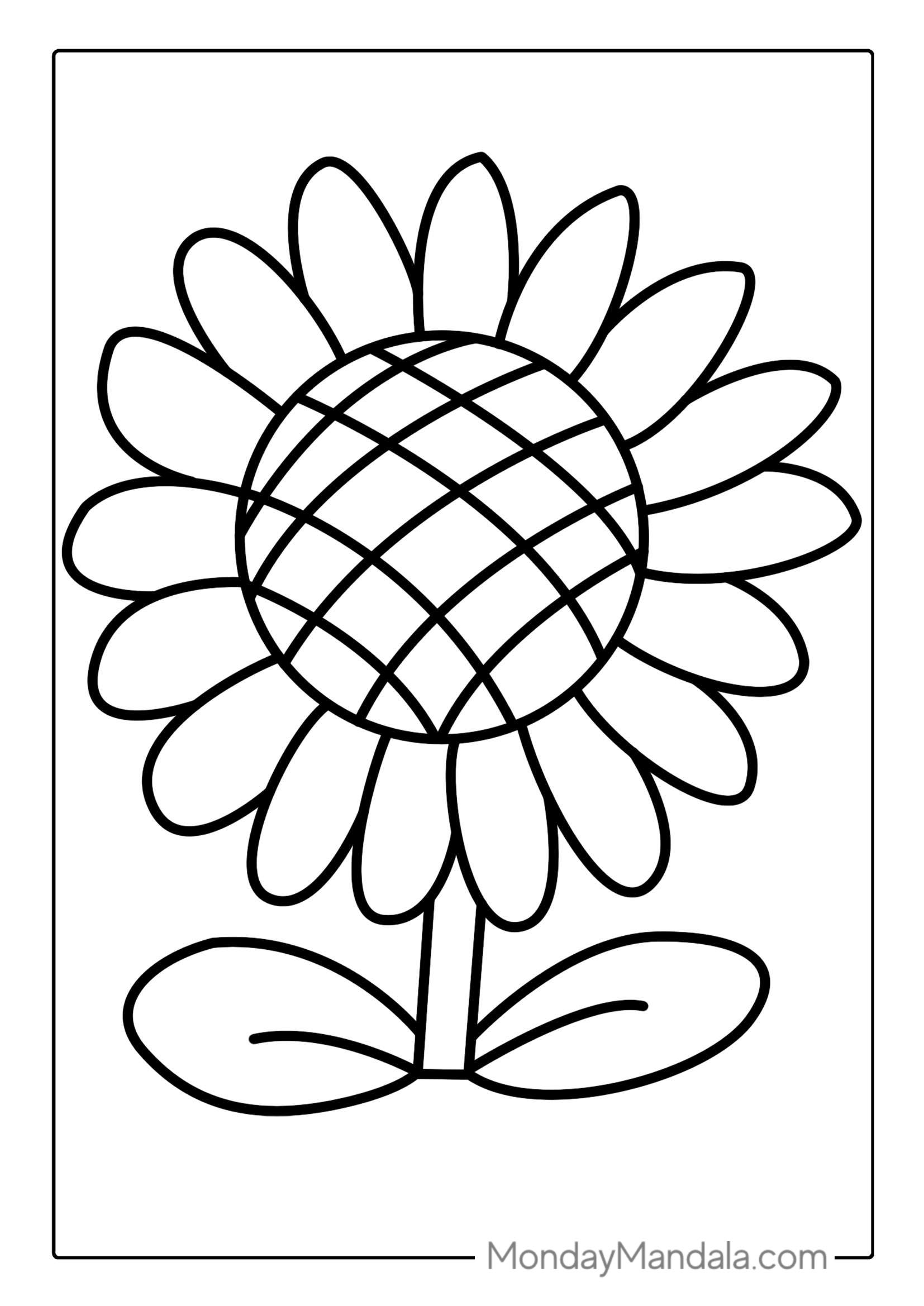 Simple Sunflower Coloring In