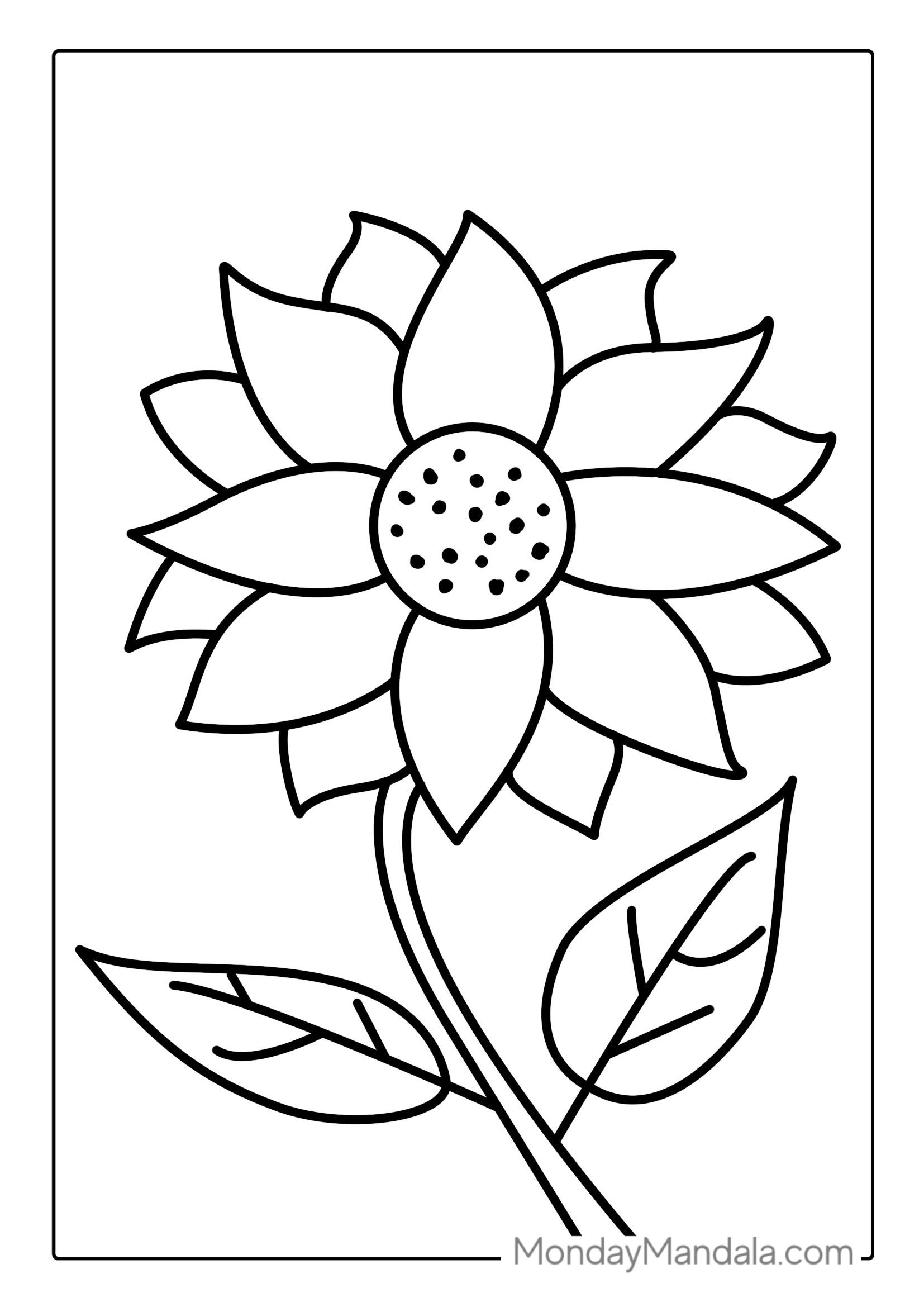 Simple Sunflower To Color