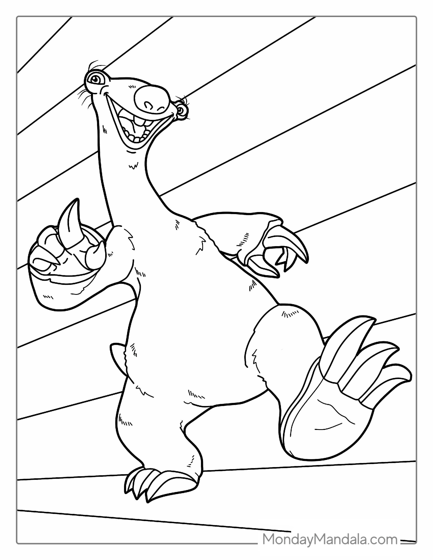 Sloth (Sid) From Ice Age Coloring Page