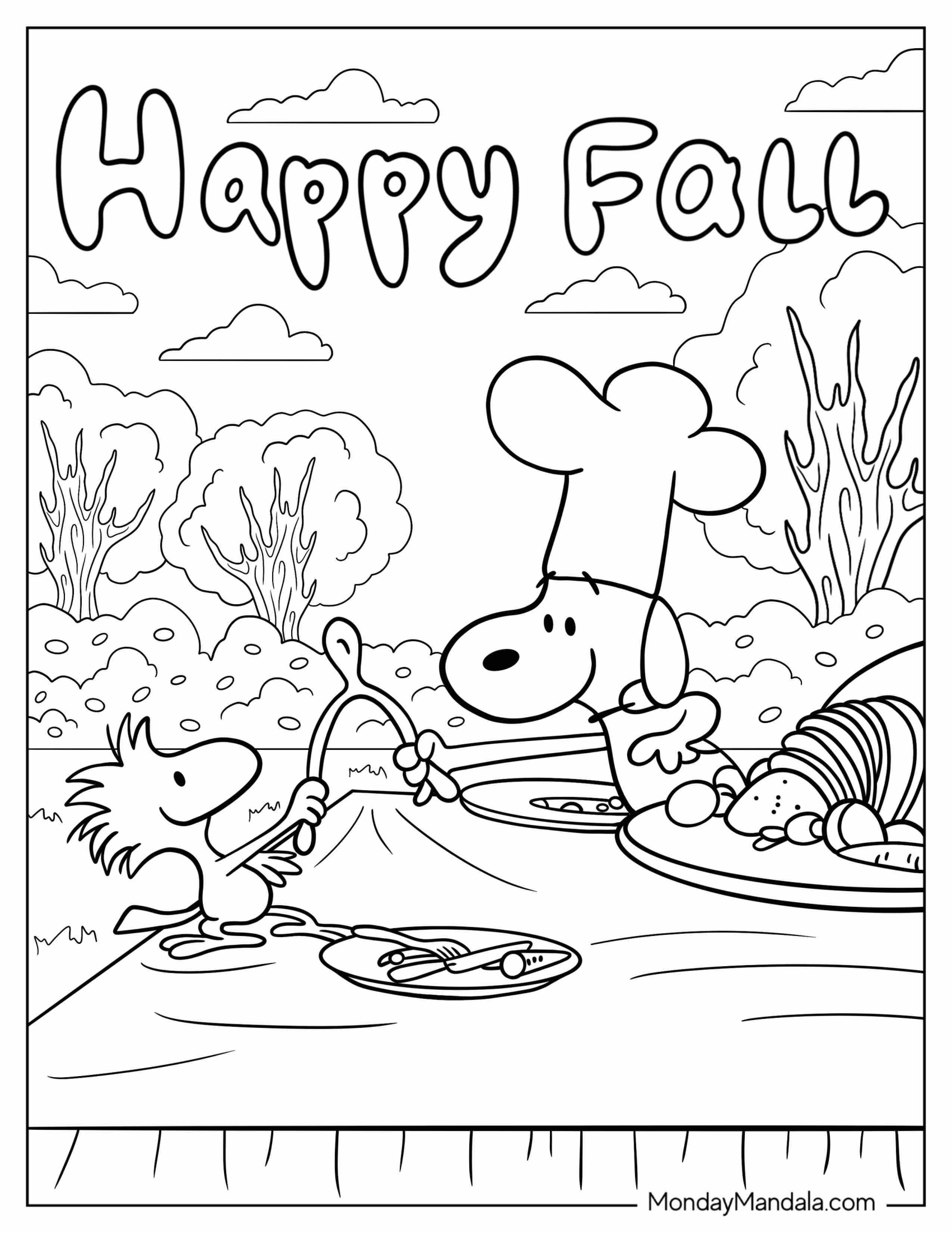 Snoopy And Woodstock Happy Fall Thanksgiving