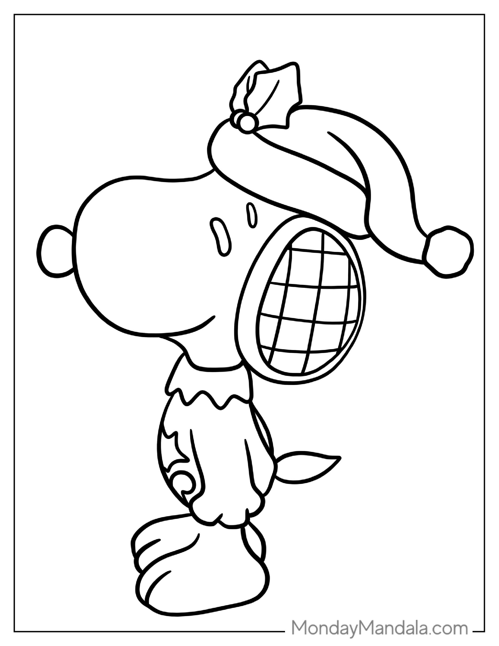 Snoopy Elf Coloring Sheet