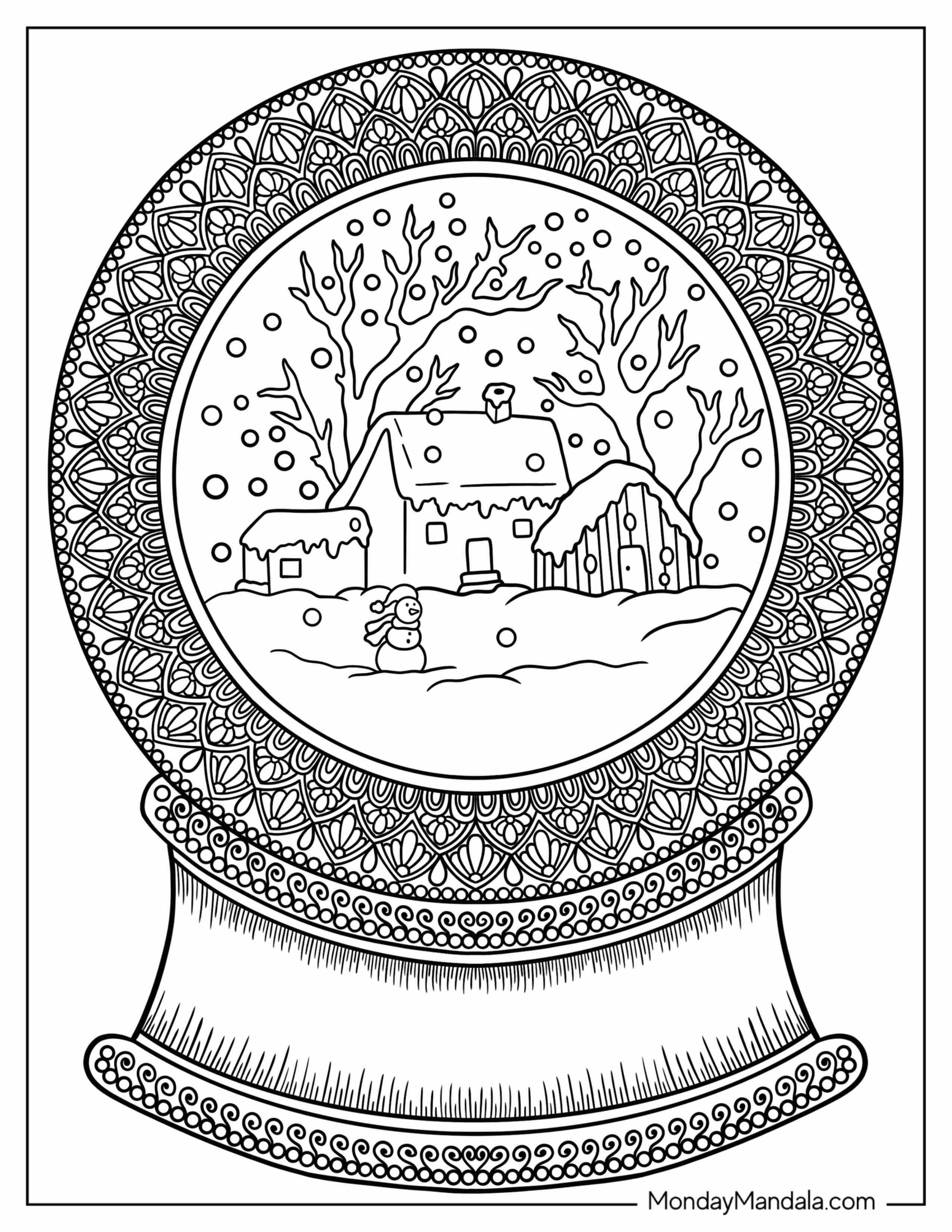 Snow Globe Christmas Mandala