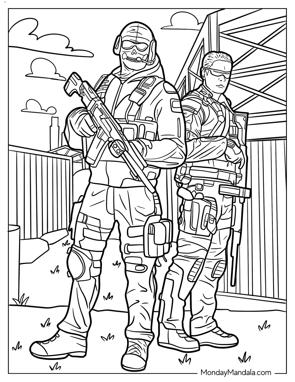 Squad Call Of Duty Coloring Page