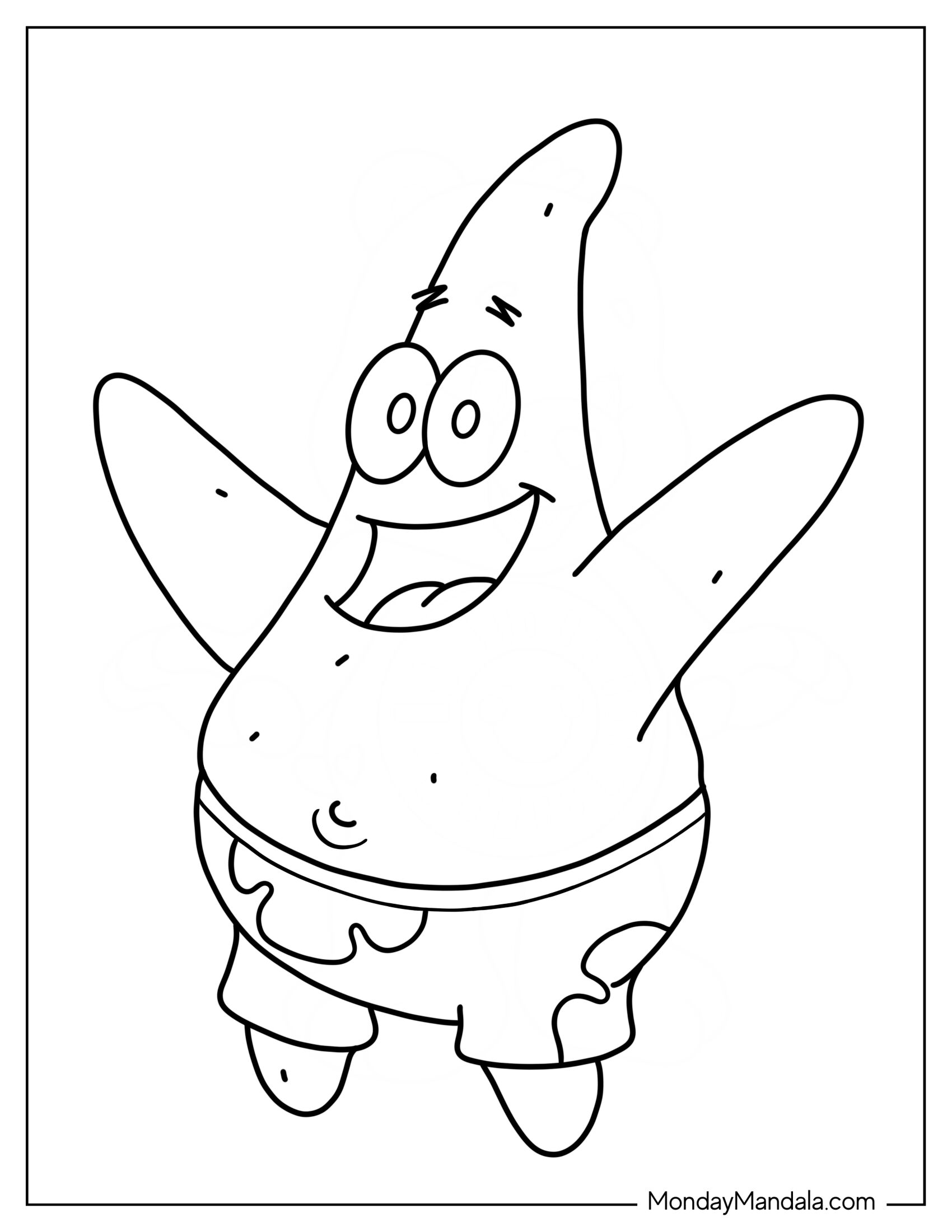 Starfish Coloring Page Of Patrick Star From SpongeBob