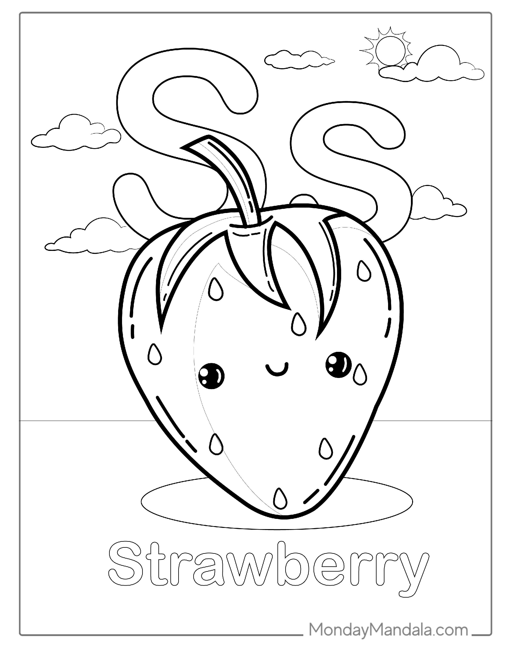 Strawberry Coloring Worksheet