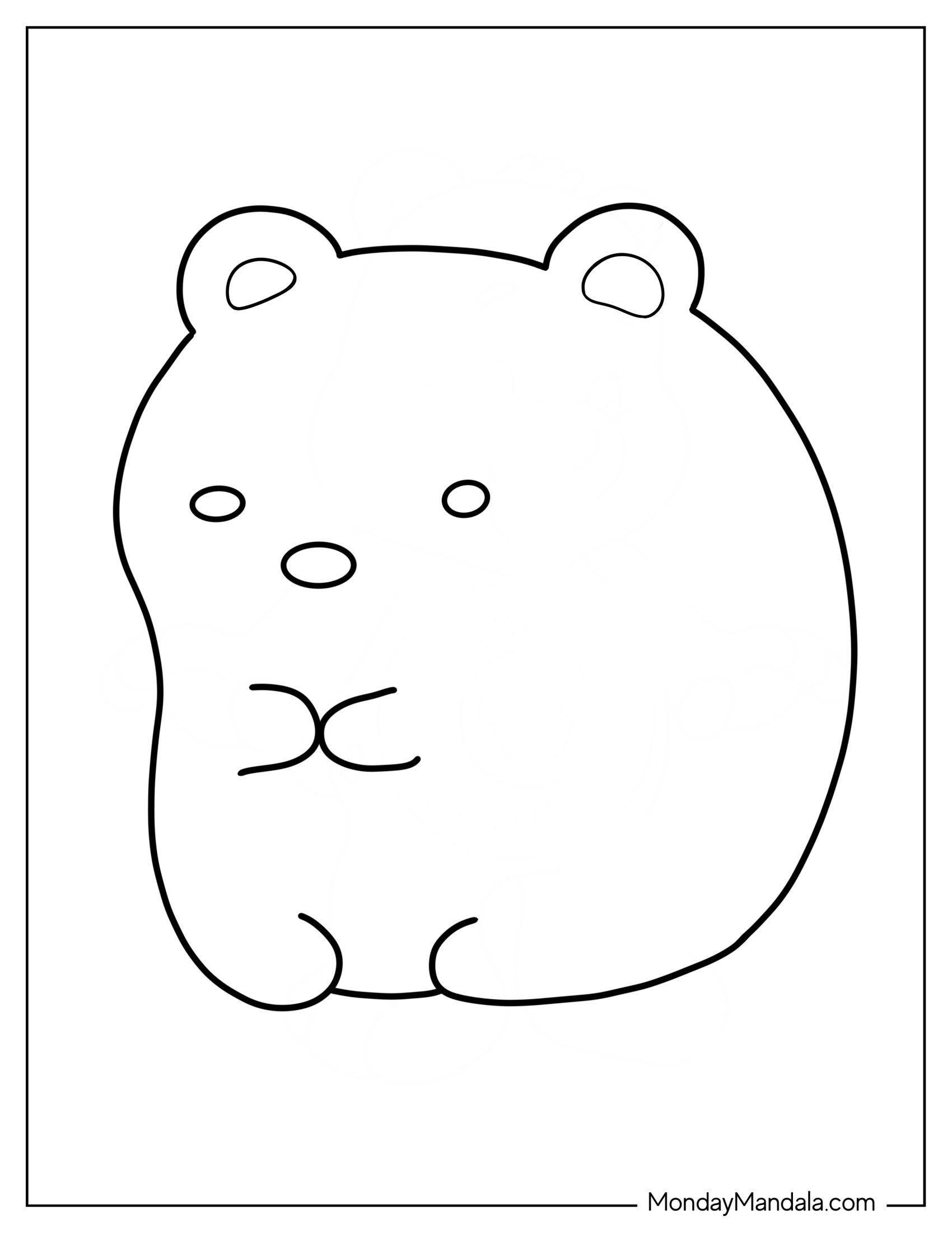 Sumikko Gurashi Coloring Page Of Shirokuma For Kids