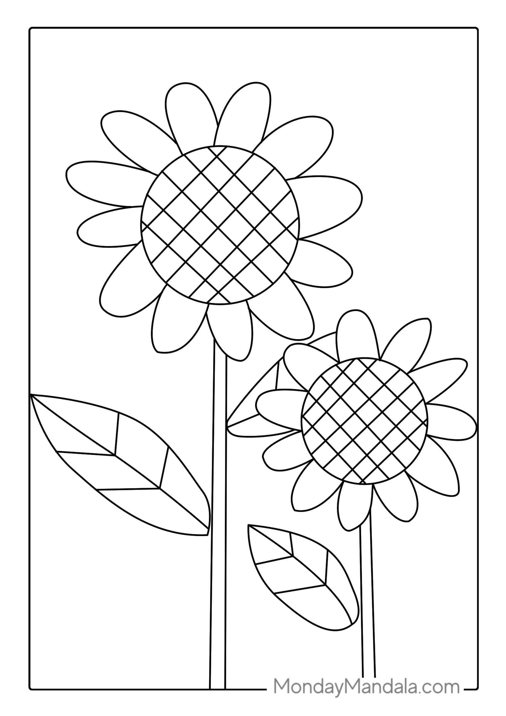 Sunflower Outline Coloring Sheet