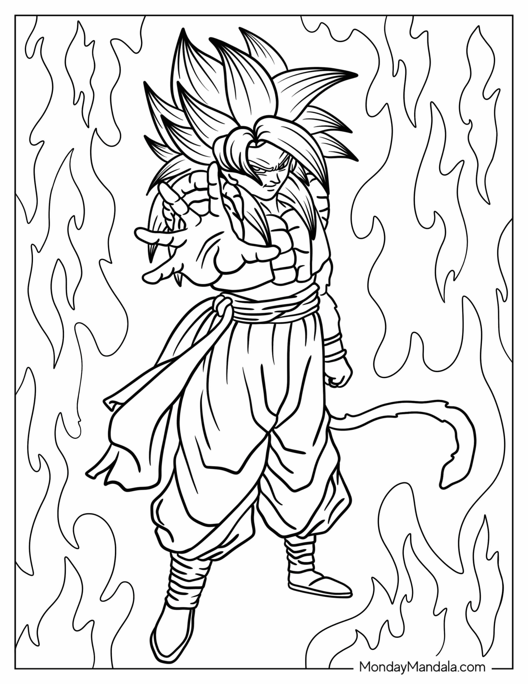 Super Saiyan 4 Gogeta Coloring Page Summoning Ki