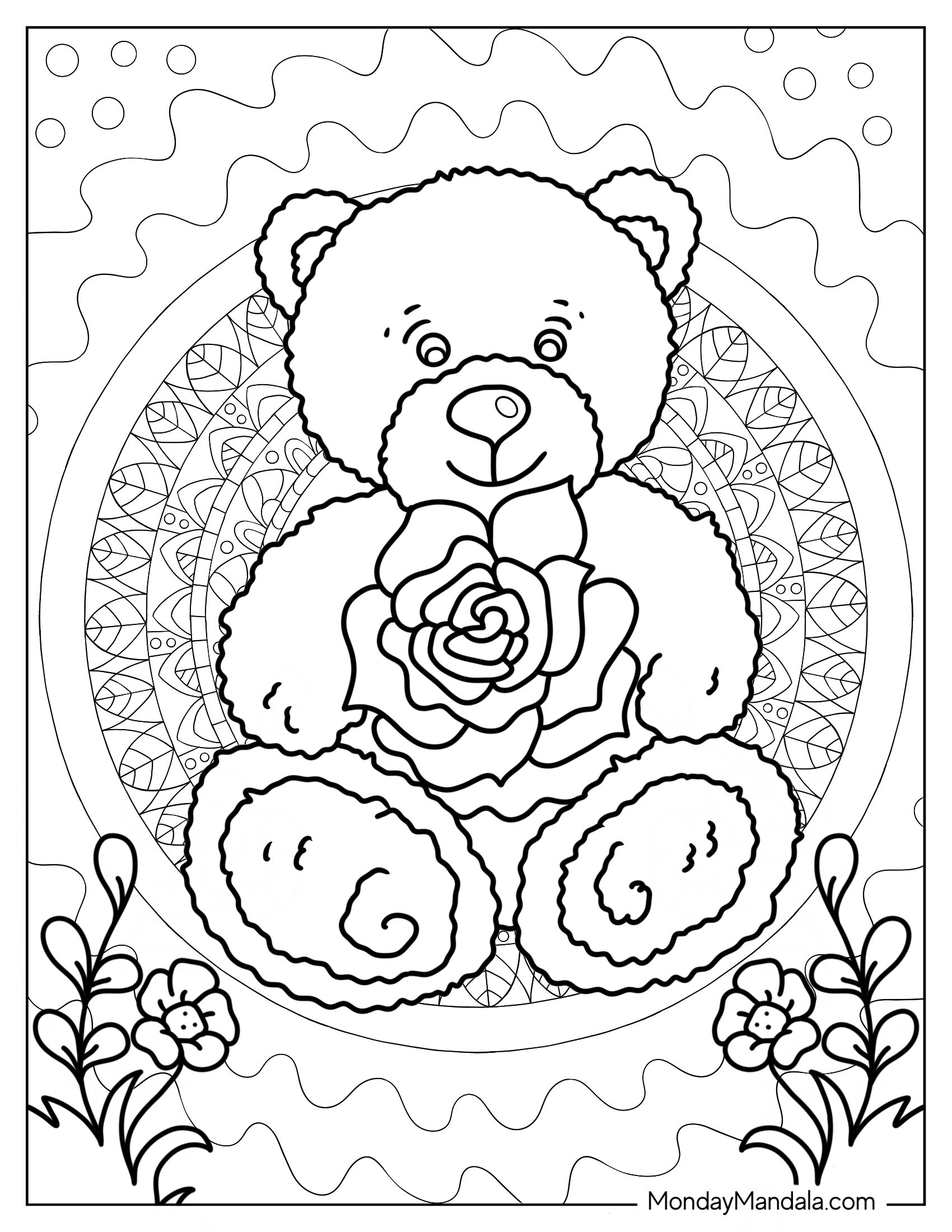 Teddy Bear Mandala For Relaxation