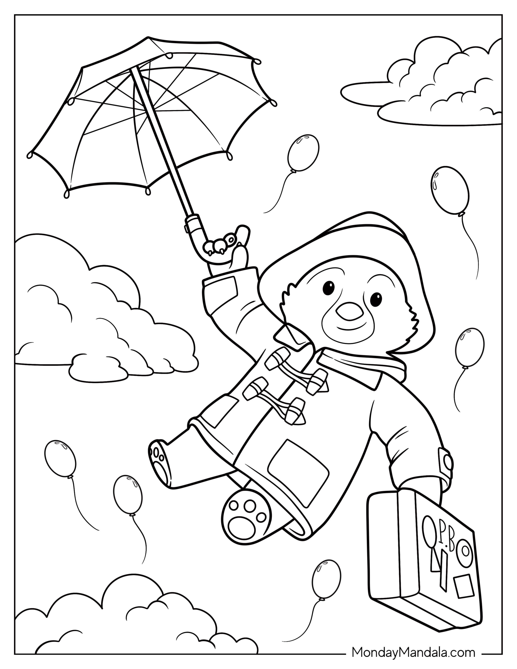 The Adventures of Paddington Bear Coloring Page