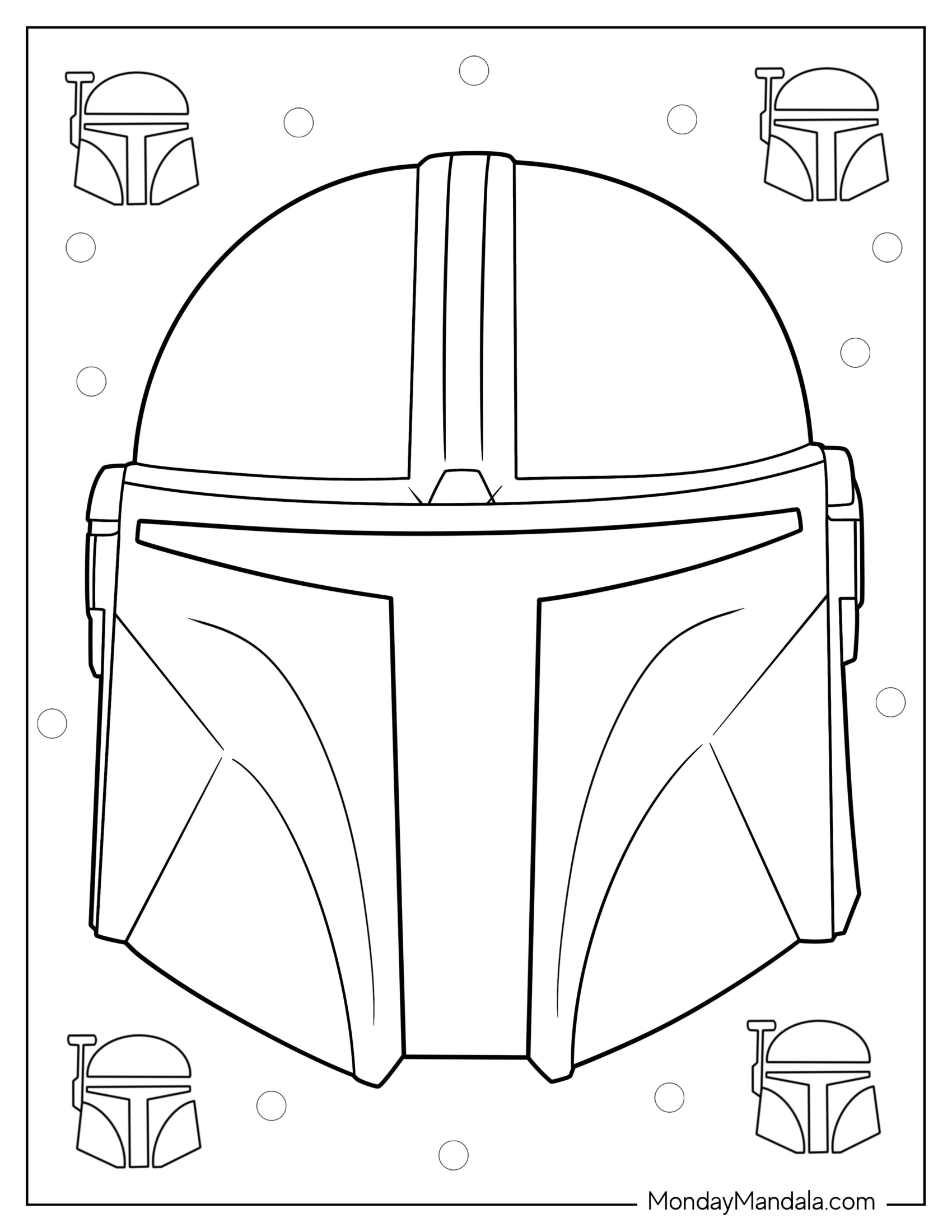 The Mandalorian Coloring Page Of Helmet