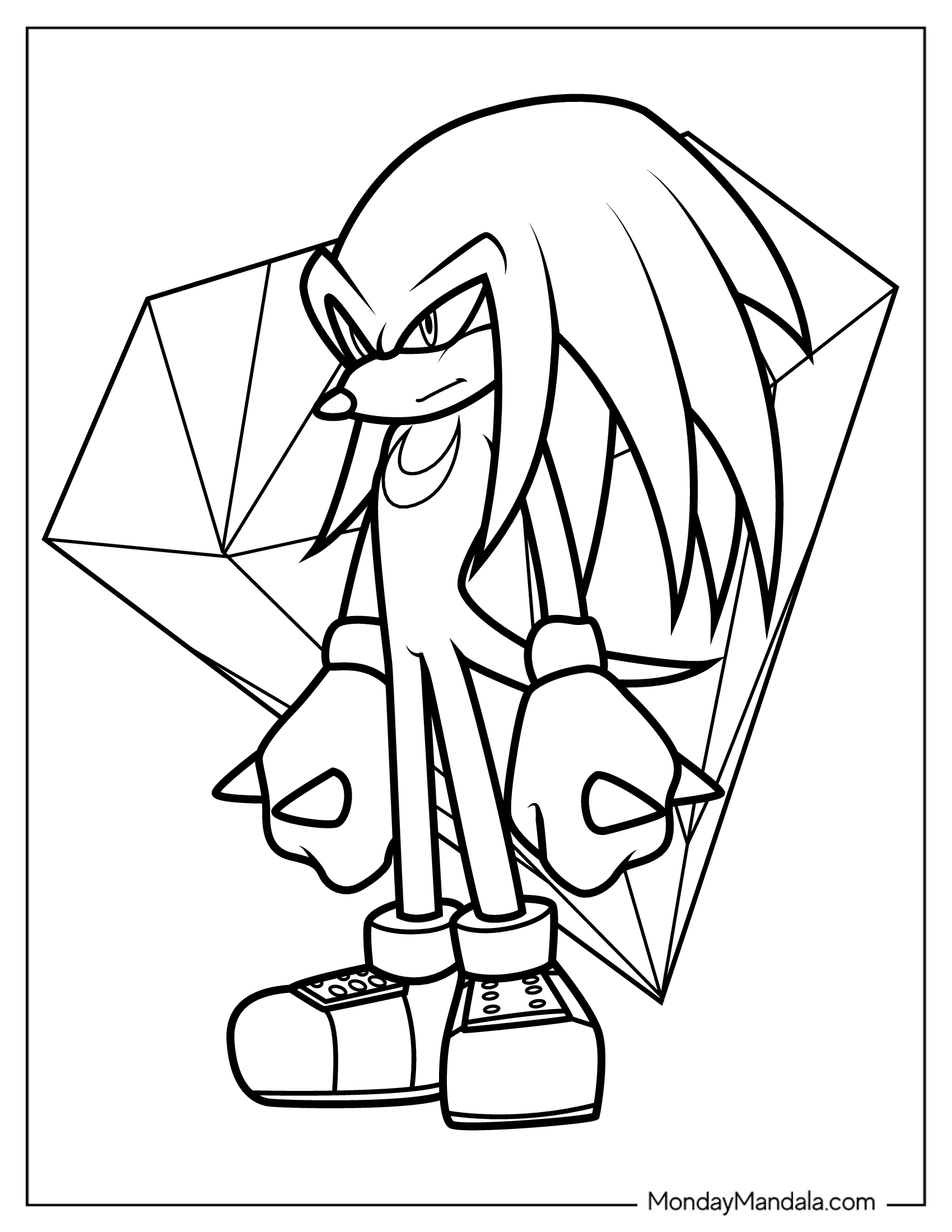 The Master Emerald And Knuckles Coloring Page