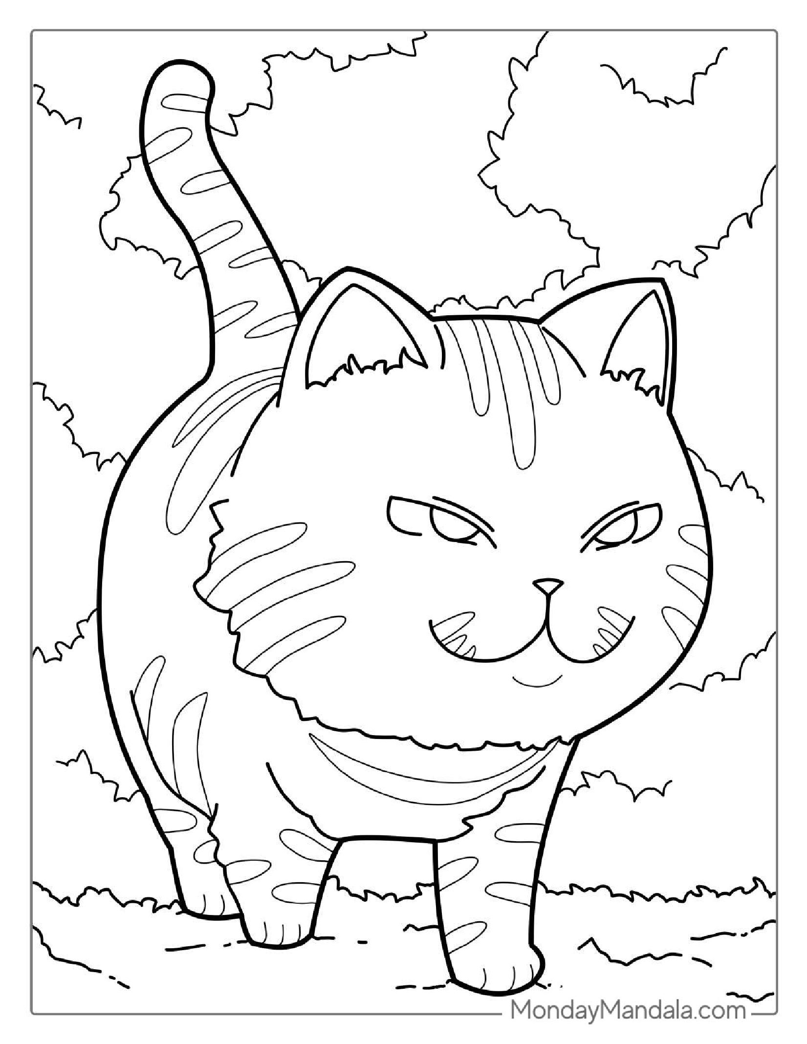 Tiger Cartoon Coloring Page For Kids