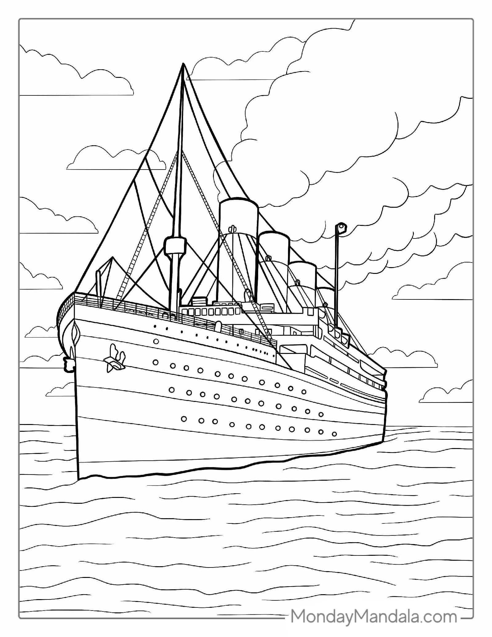 Titanic Ship Coloring Page