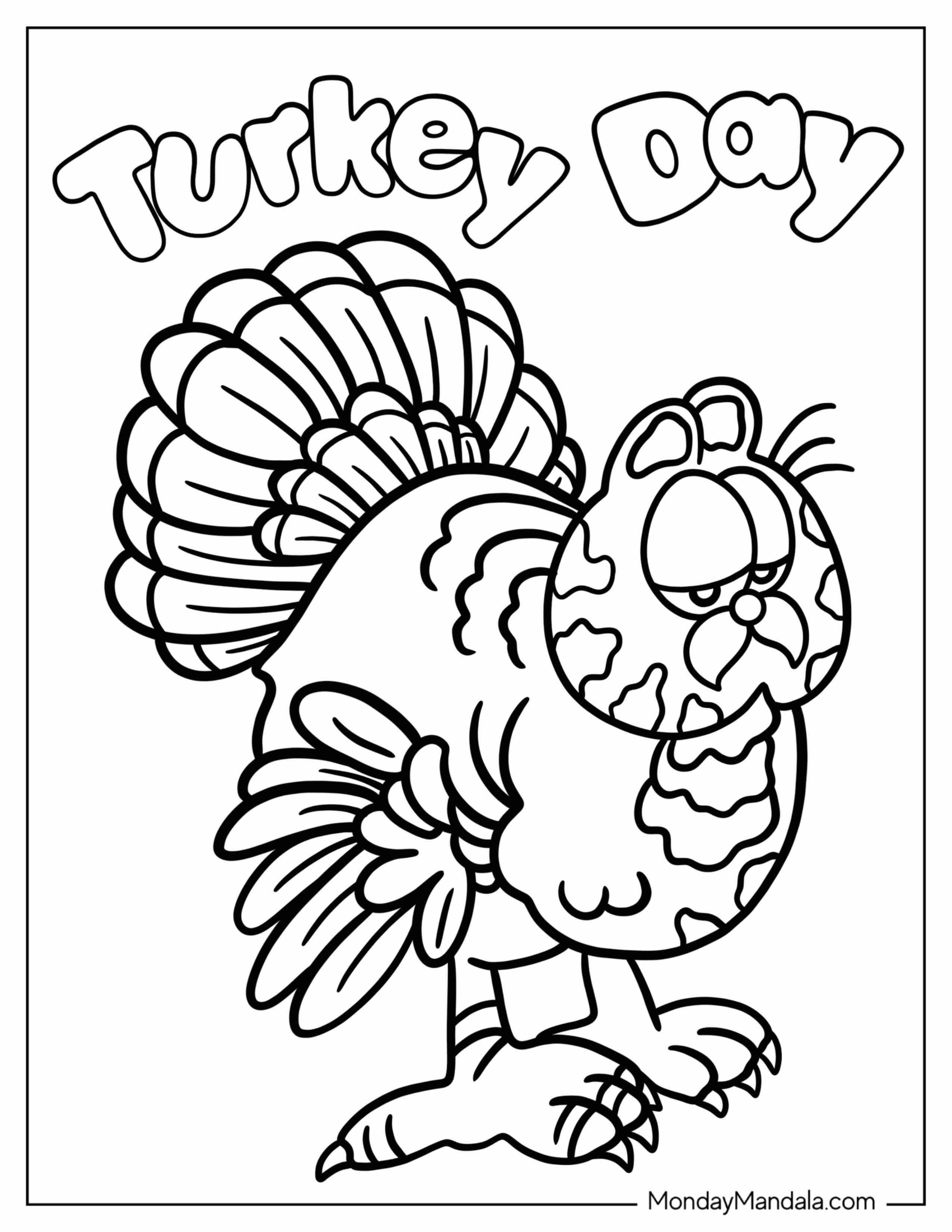 Turkey Garfield Coloring Sheet